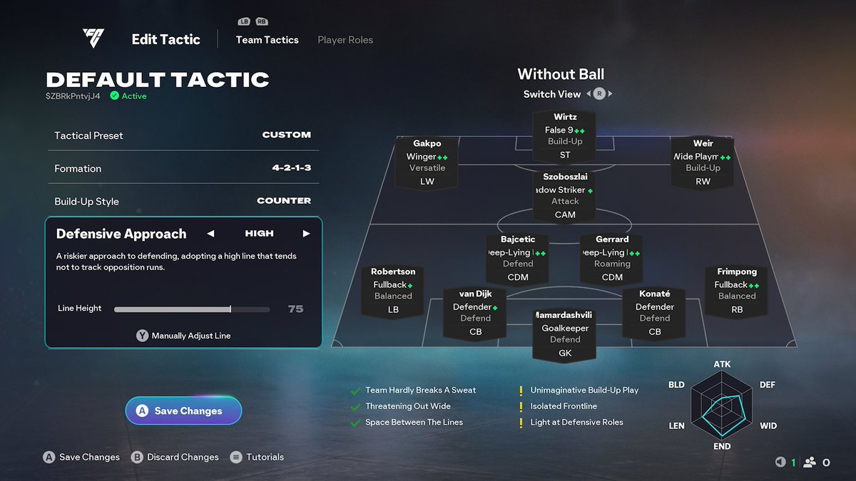 DrFUT_'s tweet photo. 🚨4213 back on top in FC26?! 🧨🚀

• High depth = fun to use 🤖❌
• Fast counter attack style 💨 
• Destroys 451/4411 🆚
• Rock solid defence 🪨 

CODE = SZBRkPntvjJ4 👨‍💻 https://t.co/UWIh2GfkyJ