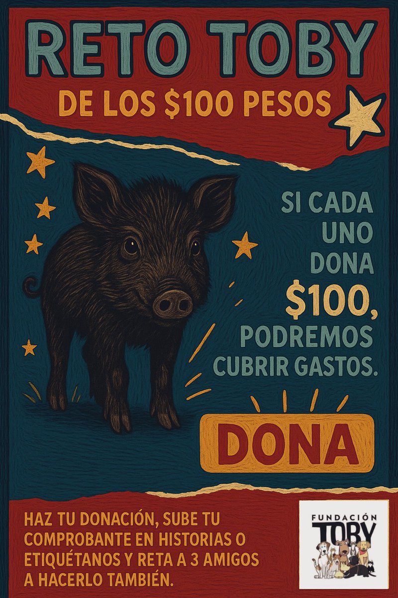 🌟 Reto Toby: ¡Necesitamos tu superpoder y 100 pesitos! 🌟

Amix… tenemos un pie en el hoyo 😂💀
Entre liberar a Mila del hospital, cubrir los gastos médicos de Chente y liquidar deudas… ¡estamos al borde!

Por eso hoy más que nunca te pedimos que te sumes al Reto Toby:
Dona