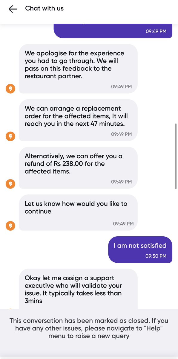rakeshvis's tweet photo. @Swiggy @SwiggyCares Swiggy deliveries R pathetic in Bangalore . Waiting for an hour , then items missing! Swiggy being a platform for convenienceHorrible customer care experience not resolving things as needed &amp; closing chat without resolution. Refund wont suffice time we wasted https://t.co/ZEXfdOdNyN