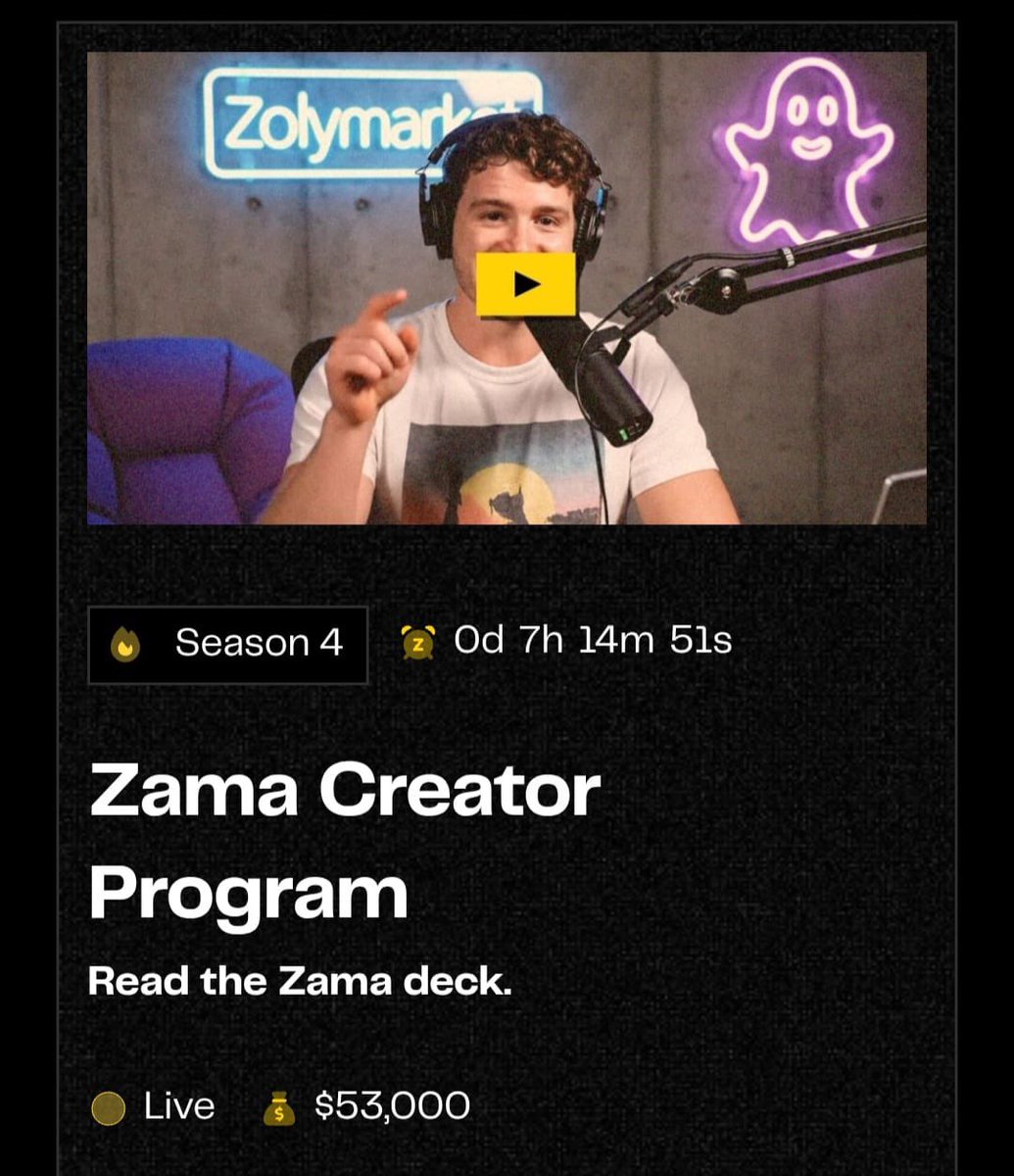 7 hours to go for <a href="/zama/">Zama</a> Creators campaign.

Rewards: Top 100 shares $53,000 and an OG ZAMA NFT

Top 101 - 1000 gets OG ZAMA NFT

Rumors has it that TGE is meant for December

Stay locked in

gZama!