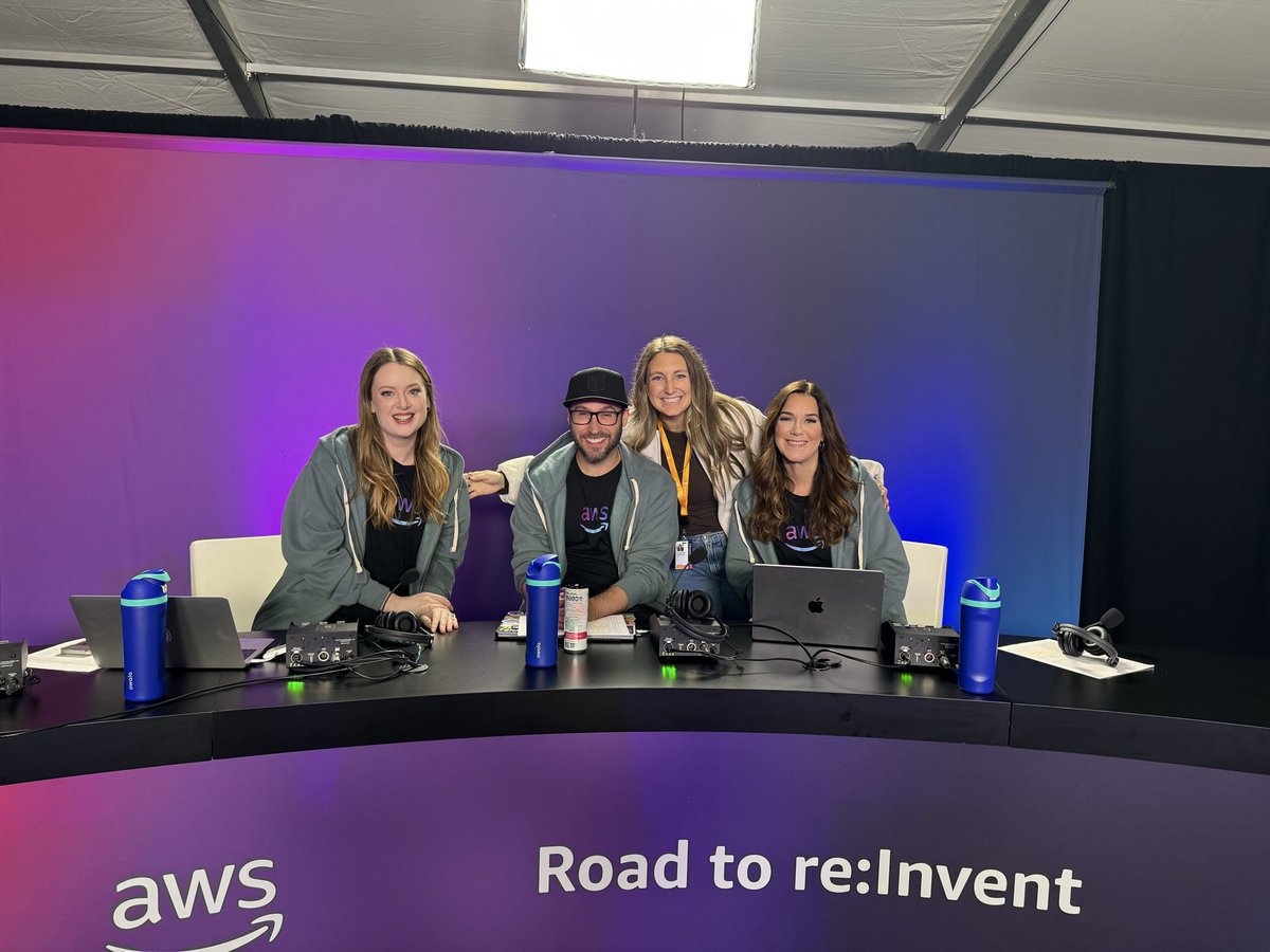 brooke_jamieson's tweet image. So excited for the Road to re:Invent hackathon live stream today with Farrah Campbell and Allen-Michael (AM) Grobelny plus some surprise guests!
The live stream starts at 11am PST, and you can see us in the midday madness tent outside Caesars Forum from noon! 
@awscloud…