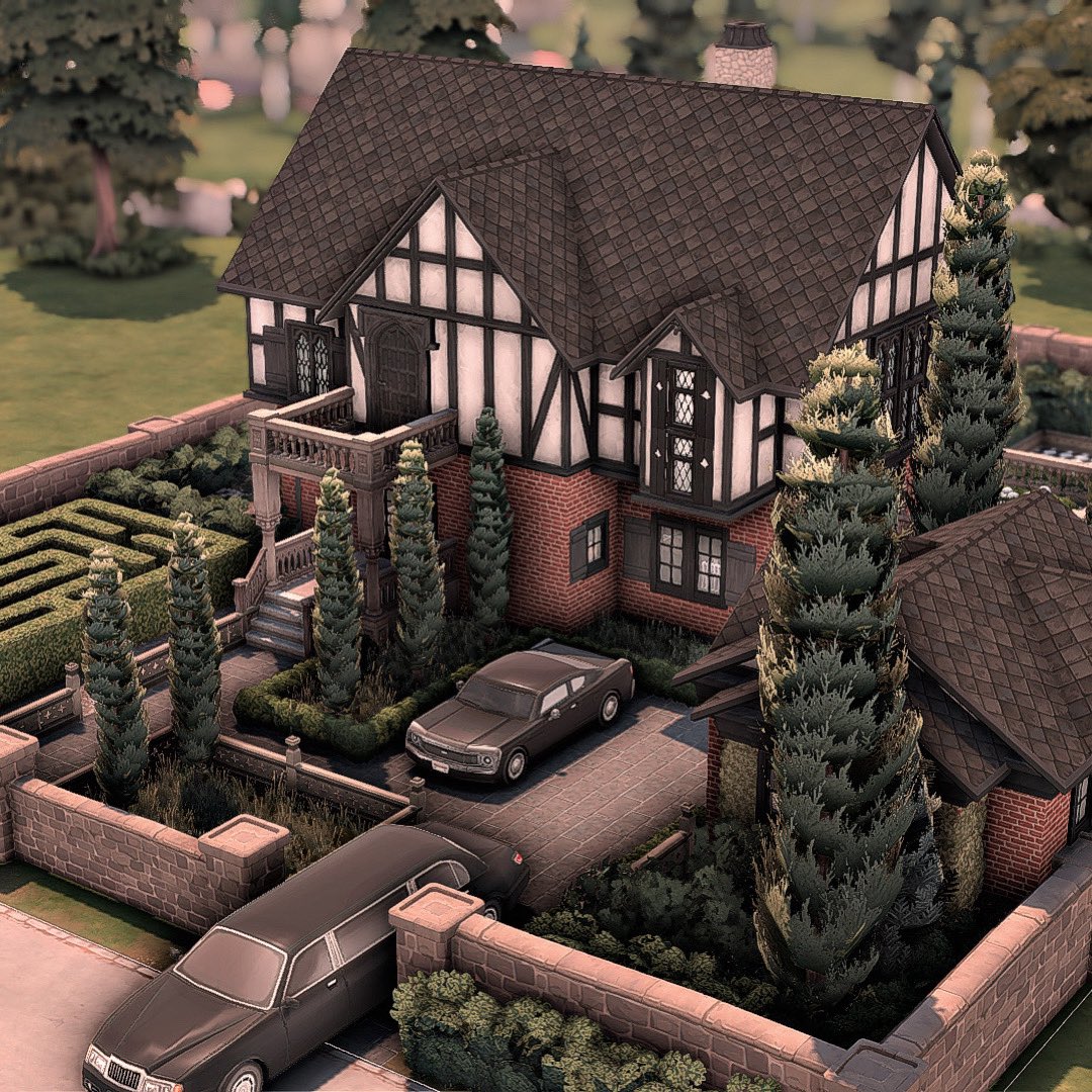 Hi.✨ This time I created a Big Tudor Family Mansion in Windenburg. The interior is a mix between Dark Academia &amp; Modern. I hope you like it!🏰

| No CC.☁️
| Stop Motion Speed build: m.youtube.com/watch?v=L82RYJ…

#TheSims4 #ShowUsYourBuilds <a href="/TheSims/">The Sims</a>