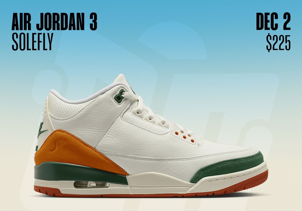 SneakerNews's tweet photo. ��� WEEKLY RELEASES ROUND-UP 🚨 
- Solefly x Air Jordan 3 🍊 
- Nardwaur x Nike SB Dunk Low 🎤 
- Nike Air Diamond Turf "Cowboys" ⭐ 
- PSG x Air Jordan 5 ⚽ 

Catch the full list: https://t.co/nFgKk98xgR https://t.co/YX8lLfQAOu