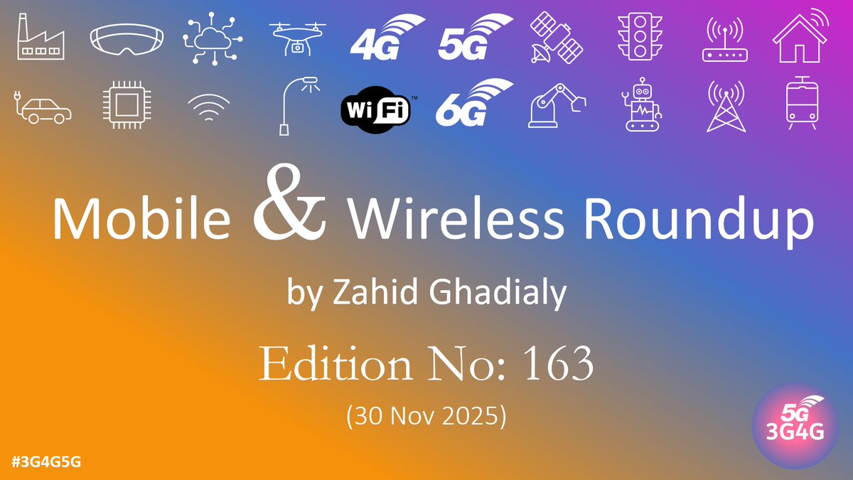 Published Mobile &amp; Wireless Roundup No. 163, covering my latest posts and news that caught my eye recently. If you find it useful, please like, comment or share.

newsletter.3g4g.co.uk/p/mobile-wirel…

#3G4G5G #Telecoms #Mobile #Wireless #Newsletter #6G #5G #4G #LTE #Spectrum #Private5G