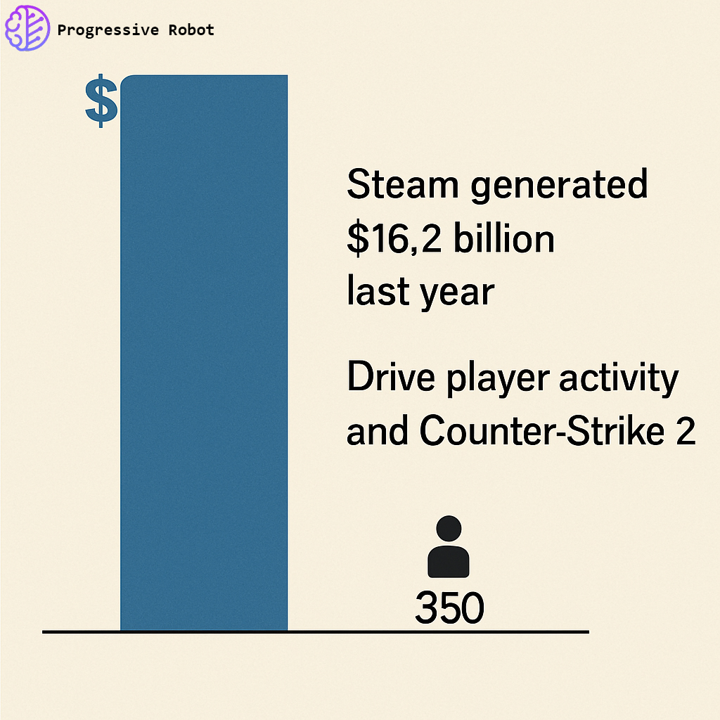 ProgresiveRobot's tweet image. Valve is projected to generate $17 billion in 2025 with only 350 employees, making it highly profitable. Steam alone generated $16.2 billion last year, driven by player activity and Counter-Strike 2. 
#Valve #Steam #Gaming #Profitability