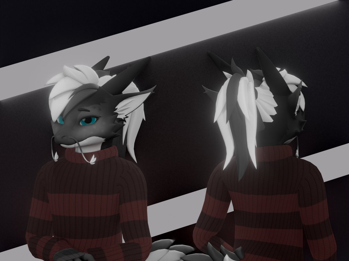 I finished the old hairstyle idea for Stellaura dragon :D
It's free and available on Jinxxy

Link in the comments

#VRChat #Dragon #Stellaura