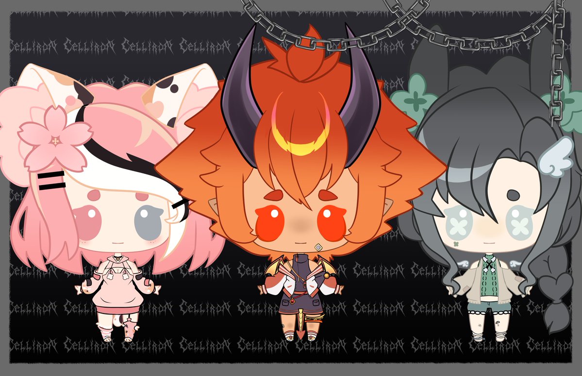 Celliron's tweet image. Just a couple chibi model arts I&apos;ve done recently. The arts only $80 ovo Over on my #vgen