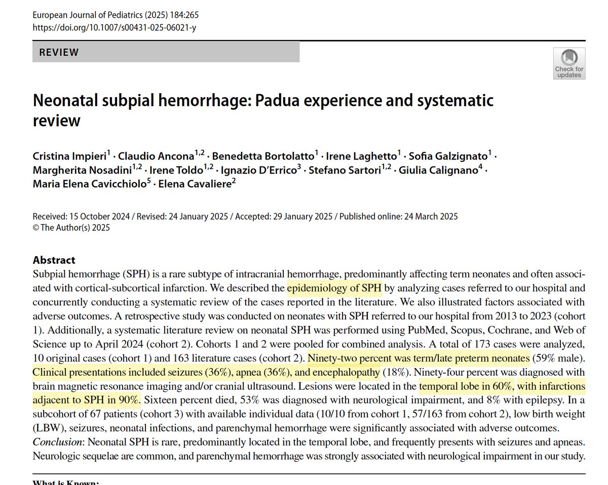 FeliceDArco's tweet photo. Subpial hemorrhage of the neonate.... still a mystery when it comes to causes and risk factors... these 2 recent papers  give a nice overview if ever encounter this fascinating and dangerous entity. 🤓☢️ https://t.co/LFAqTWJeVQ