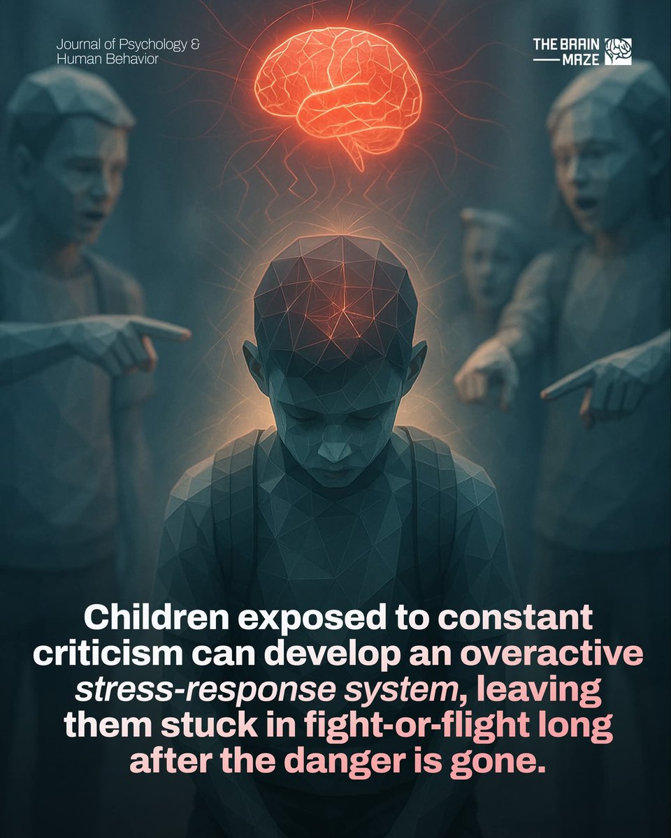 Children who grow up under constant criticism often develop a heightened stress-response system that keeps their bodies on alert even when no real danger is present. This chronic activation of the fight-or-flight state can make it difficult for them to feel safe, calm, or