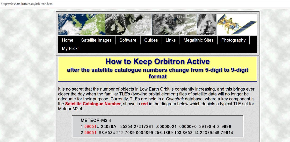 Nice write-up w/ details about the eventual change to 9-digit Object Numbers in TLE distributions + a conversion utility if you need it  --&gt; leshamilton.co.uk/orbitron.htm