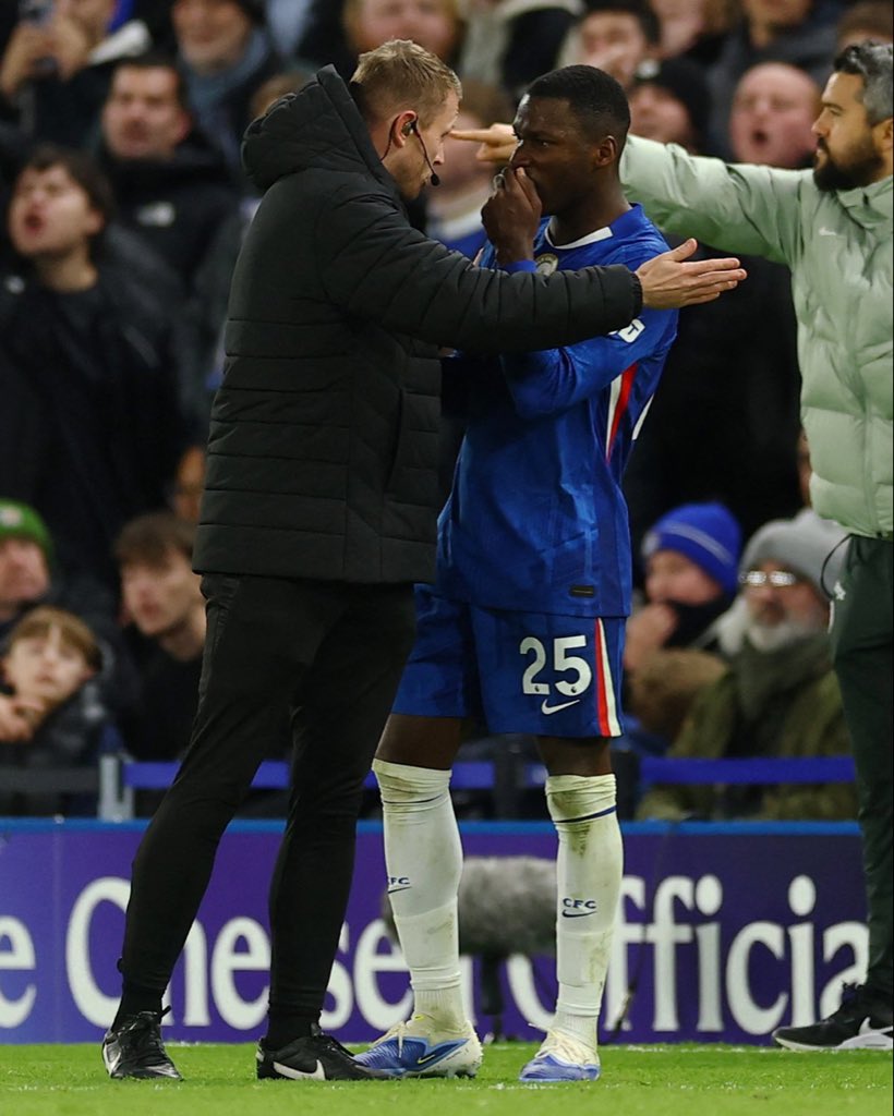 Moises Caicedo is sent off for serious foul play following a challenge on Mikel Merino