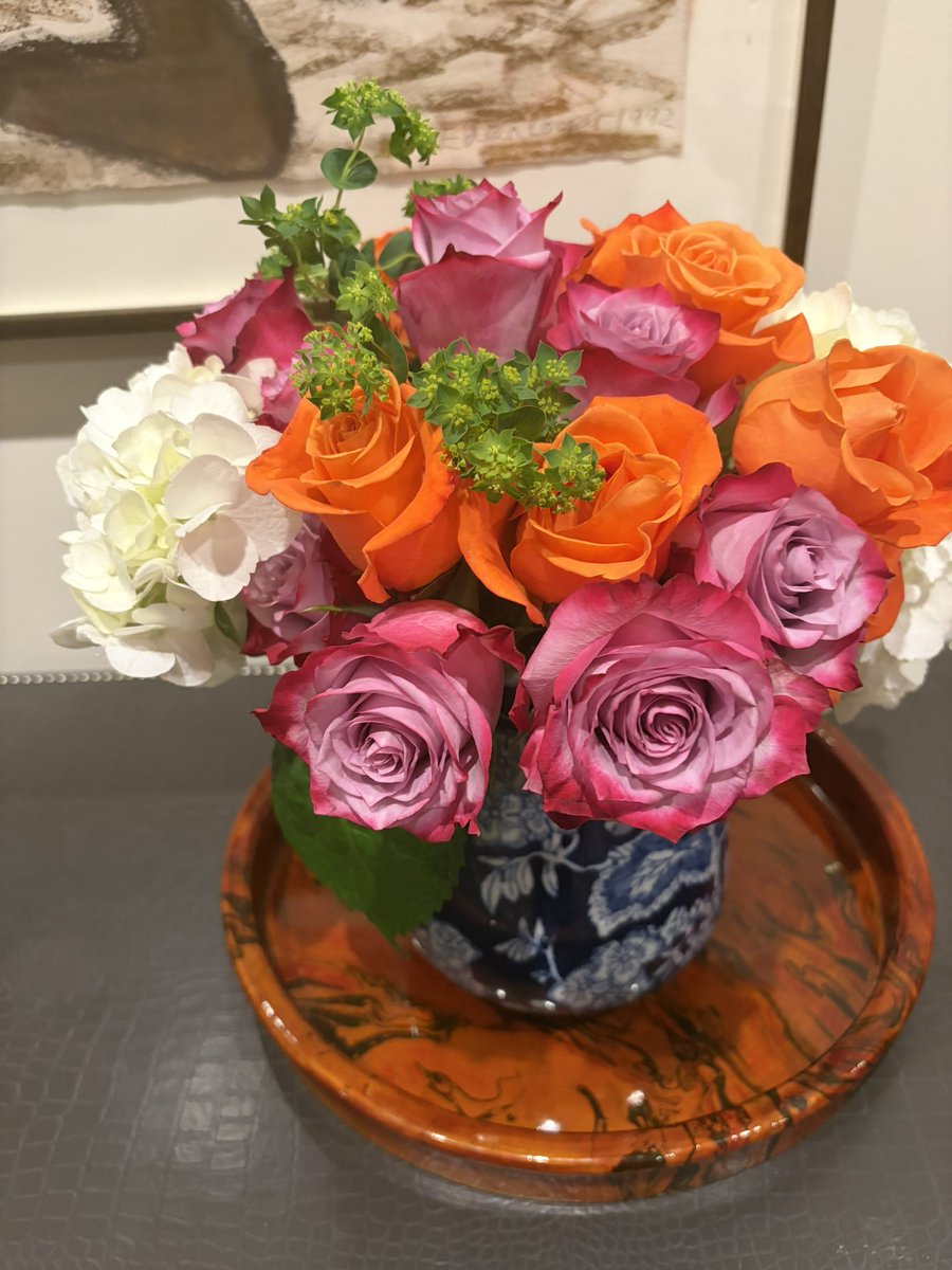 Beautiful roses from my family to celebrate my 80th birthday. Aren’t the flowers beautiful, especially on a snowy day?