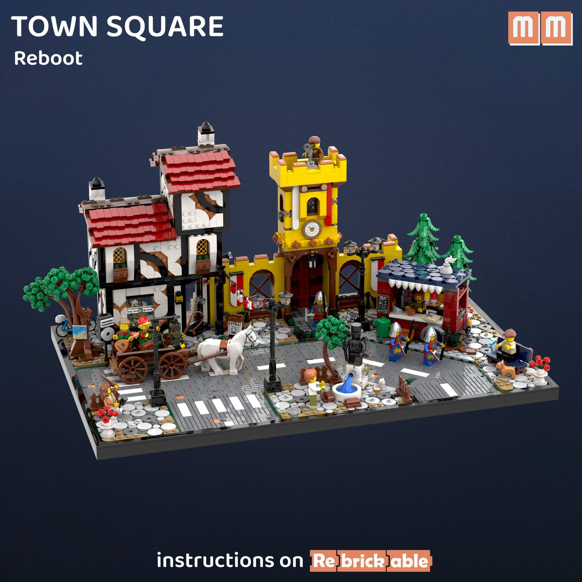 monty_matte's tweet image. The digital version of the Town Square Reboot is finally here! You might recognize it from some of my previous posts.

🎉 Great news: The instructions are now available on #Rebrickable!
 rebrickable.com/mocs/MOC-24261…

#lego #afol #moc #legomoc #legocity #legocastle  #legoinstructions