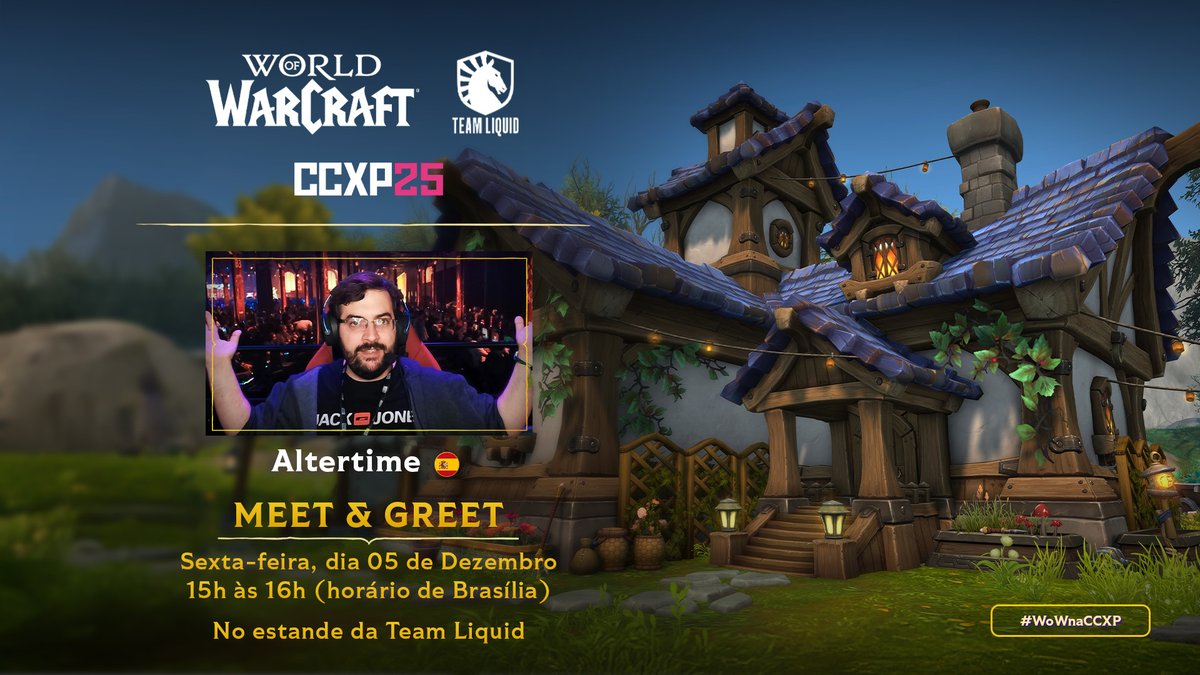 WarcraftBrasil's tweet image. 🇪🇸 Altertime estará presente na CCXP25 para encontrar a comunidade e viver momentos épicos com vocês. 🧙‍♂️✨
Nos vemos lá, aventureiros! 🔥⚔️

#WoWnaCCXP