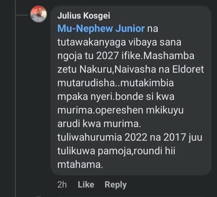 The annexed post evidences that a plan is being hatched to commit either GENOCIDE or CRIMES AGAINST HUMANITY against some communities perhaps on a higher scale than the 2007 PEV. <a href="/NCIC_Kenya/">NCIC Kenya</a> never say that you were never notified.
