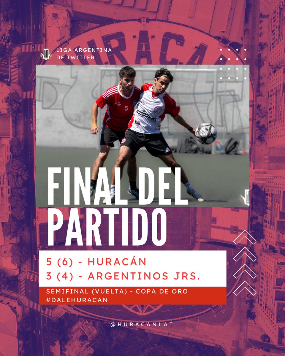 FINAL DEL PARTIDO ‼️

HURACÁN 5(6)-(4)3 ARGENTINOS JUNIORS

#DaleHuracan 🎈

<a href="/LAT_ARG/">LAT - 𝑳𝒊𝒈𝒂 𝑨𝒓𝒈𝒆𝒏𝒕𝒊𝒏𝒂 𝑻𝒘𝒊𝒕𝒕𝒆𝒓</a>