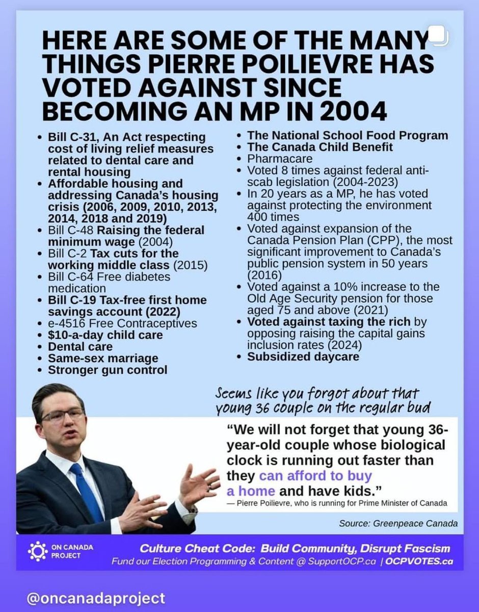 <a href="/OnlyInCANEh/">leslie</a> <a href="/HamiltonOnEarth/">Hamilton</a> <a href="/glen_mcgregor/">Glen E. McGregor</a> He has voted against the betterment of Canadians for 22 yrs.