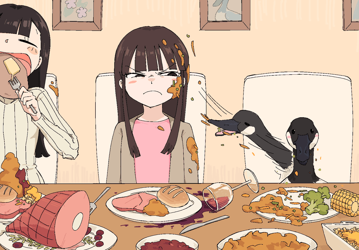sweetbreadyay's tweet photo. They invited the goose over… https://t.co/Gi06GWAEP3