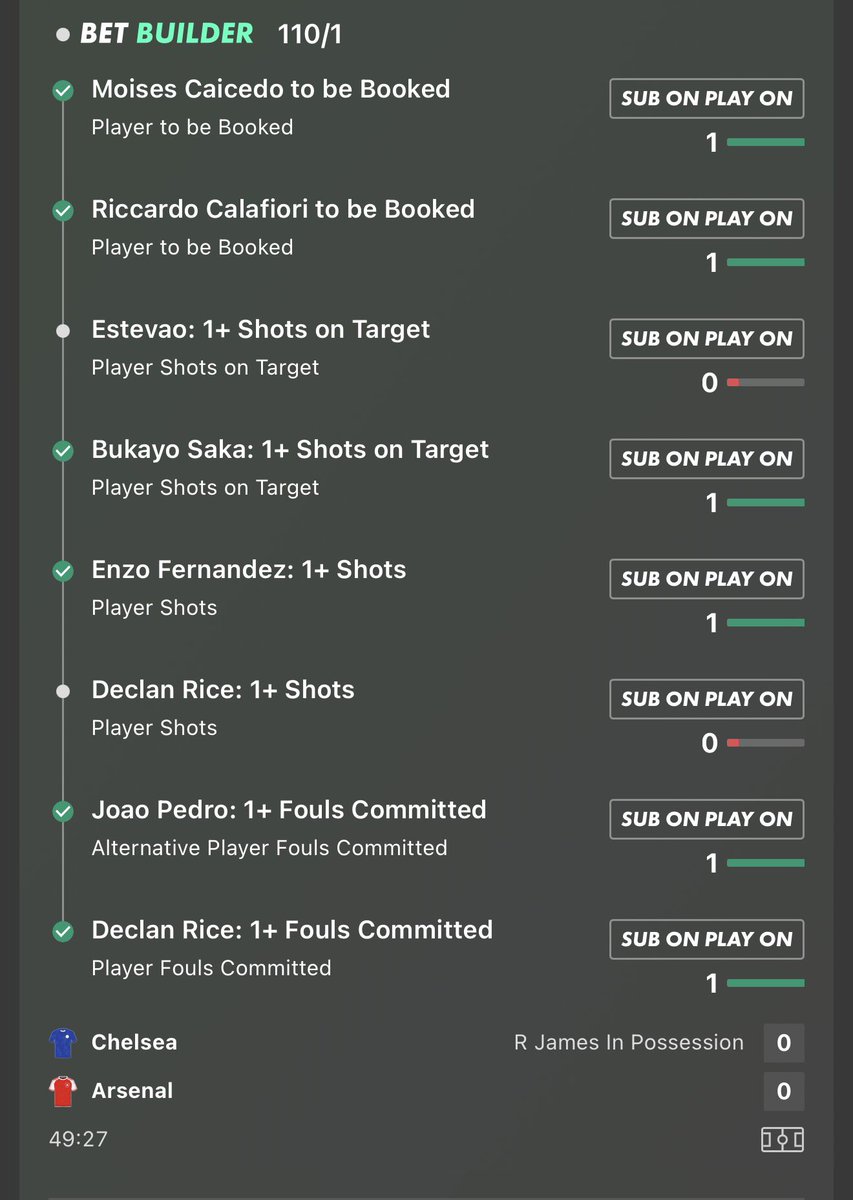 How the Estevao SOT isn’t in I’ve no idea, but 2 shots needed for a huge 110/1 all tipped in the discord🔥🫡
