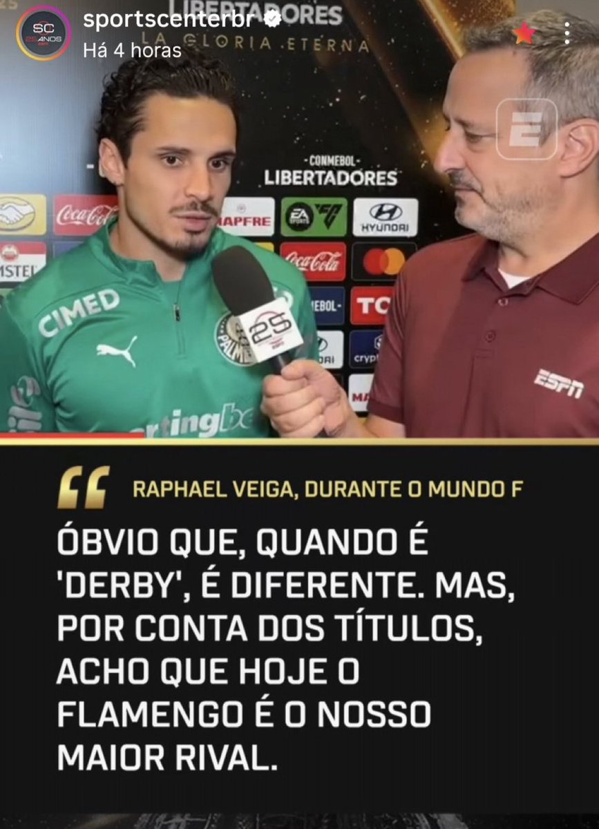 itsbiarb's tweet photo. @BenBroad457 @futebol_info @geglobo Não é bem isso que diz o seu ídolo Raphael Veiga 🤭 https://t.co/oWujB82dYo