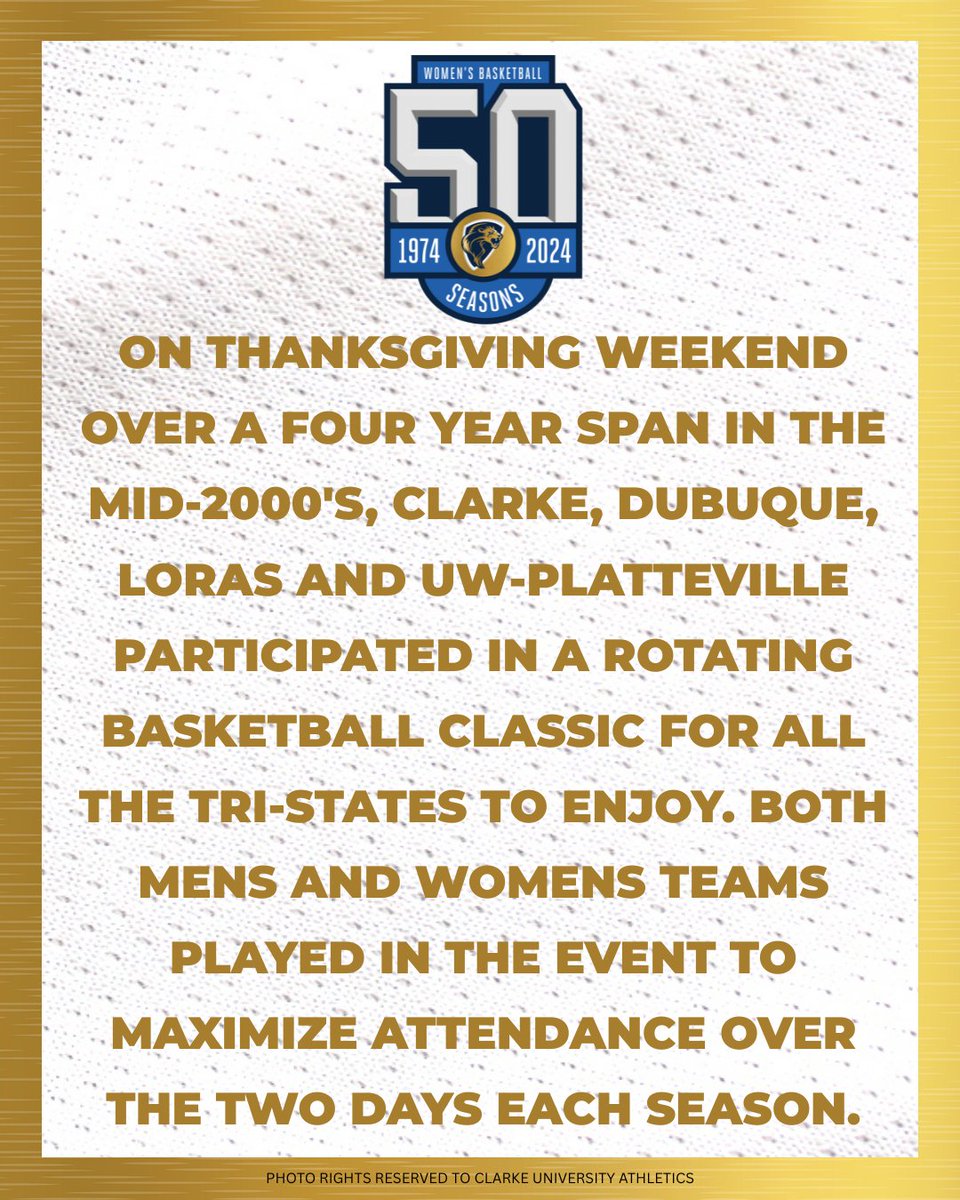 CUbookWBB's tweet photo. Clarke WBB got neutral site wins against Loras and UD in different seasons during the Mississippi River Challenge. Clarke had an overall 2-6 record in the event held over a 4-year span, those wins are the most recent over the cross-town rivals. https://t.co/q1L0i3yPe0
