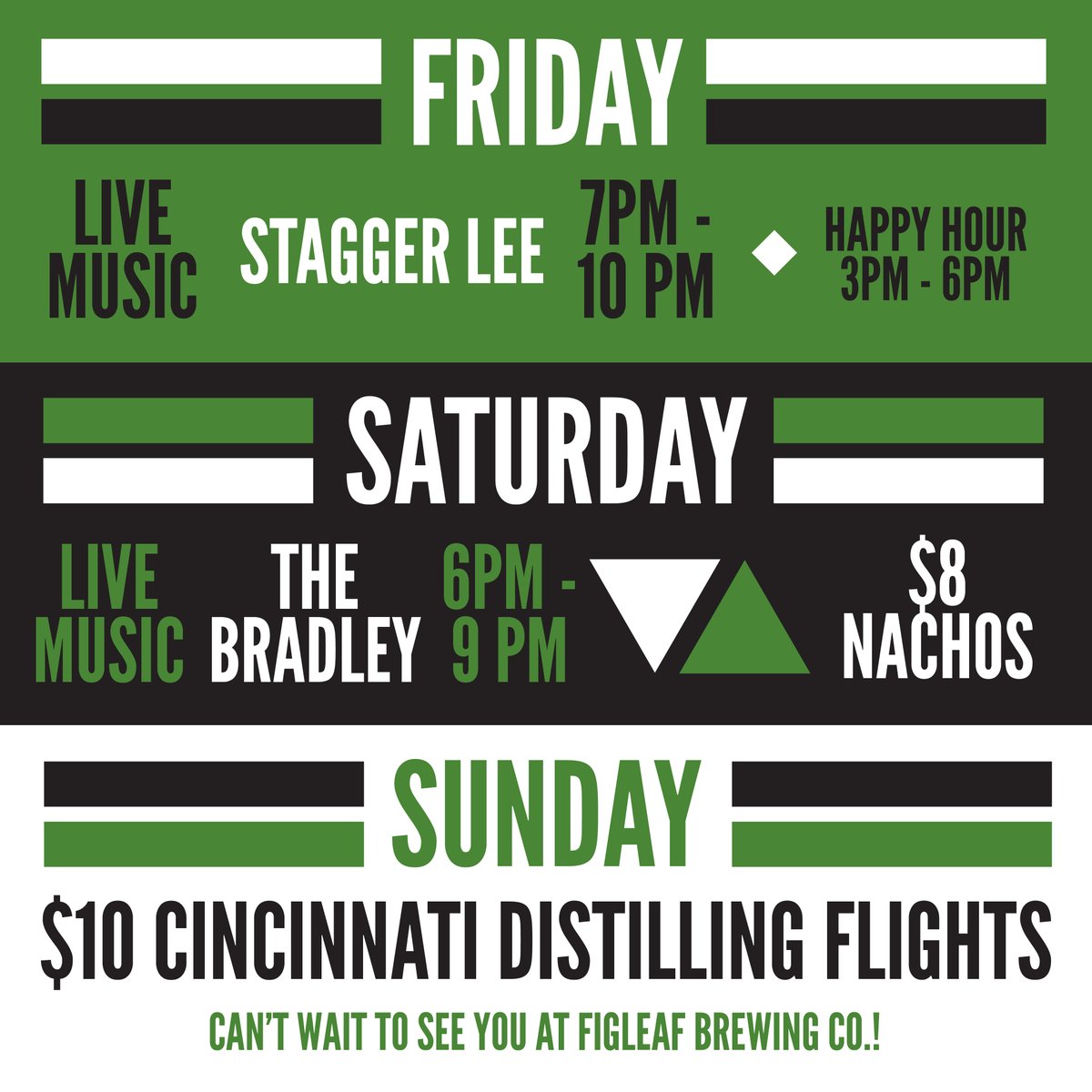 December is here! Here's your upcoming week at FigLeaf Brewing Co.