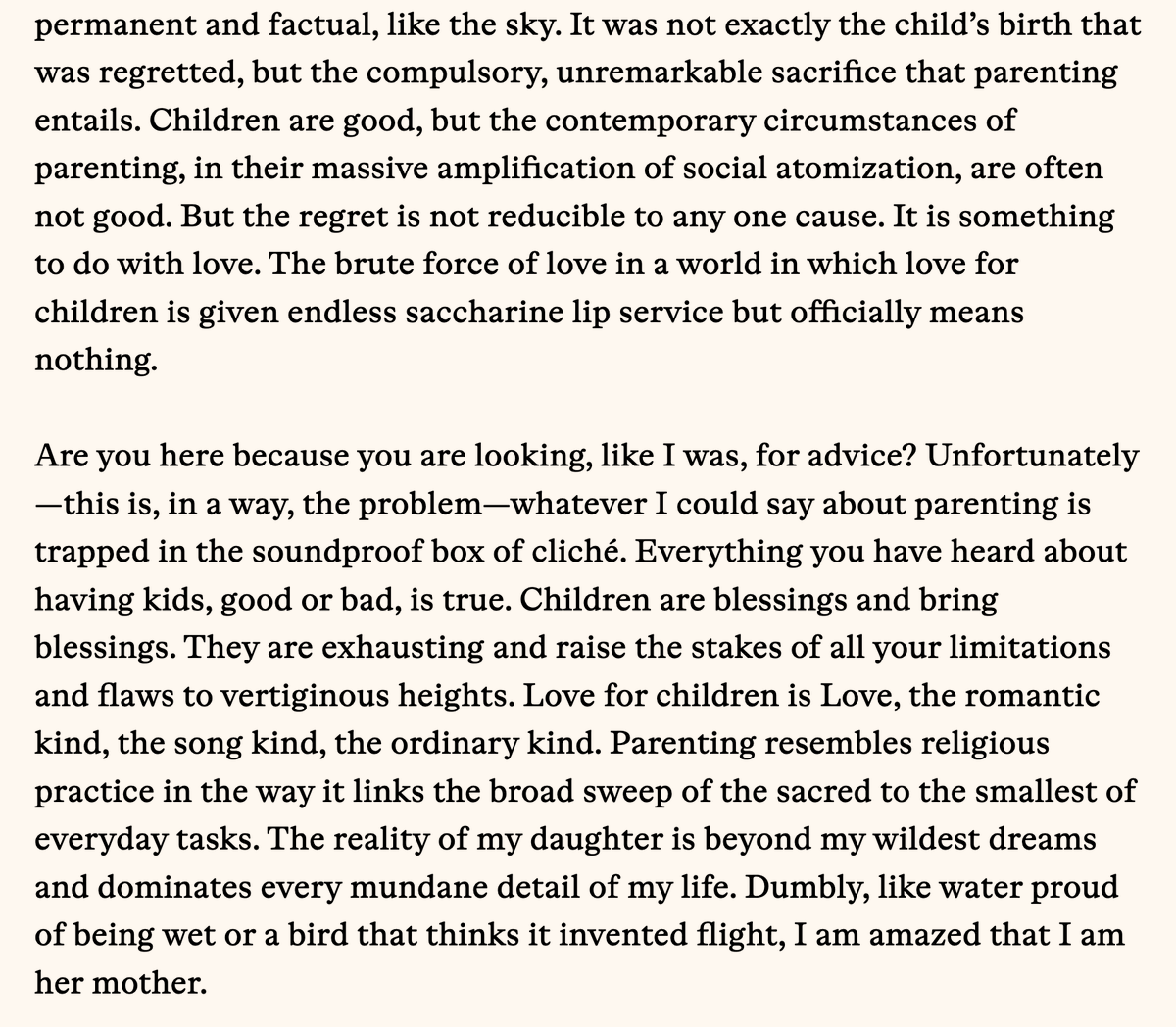 mtkonczal's tweet photo. This Hannah Black essay on becoming a mother is, unsurprisingly, as good as everyone says it is. https://t.co/jI4cUKPPIs