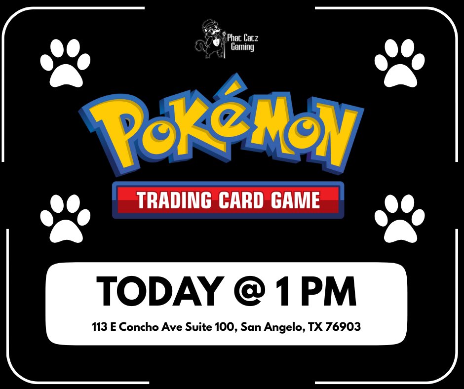 PhatCatzGaming's tweet image. Join us today at 1 PM for Pokémon!
Bring your deck, bring your friends, and come hang out for some awesome Pokémon TCG action!
 Entry is just $10!
See you at Phat Catz Gaming!
#PokemonTCG #PhatCatzGaming #PokemonEvent #TCGCommunity #SundayFun #PlayPokemon #ShopLocal