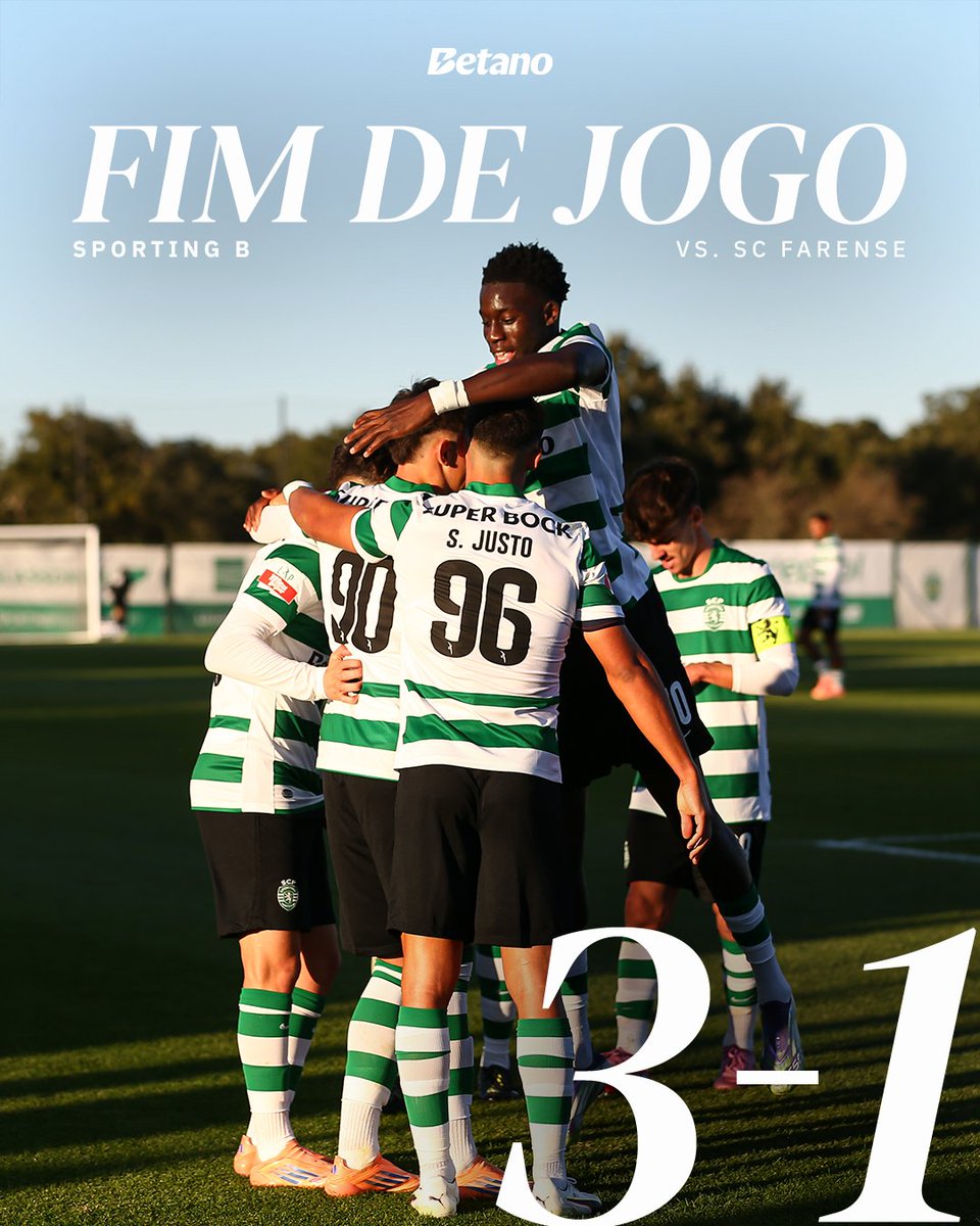 SportingCP's tweet photo. #SportingB | ⏹️ Os Leões receberam e venceram o SC Farense na 12.ª jornada da Liga Portugal 2 Meu Super 🔥
⚽️ Paulo Cardoso, Rafael Nel e Flávio Gonçalves.
🟢 3-1 🟡 // #SCPSCF https://t.co/r2tEbIZHVY