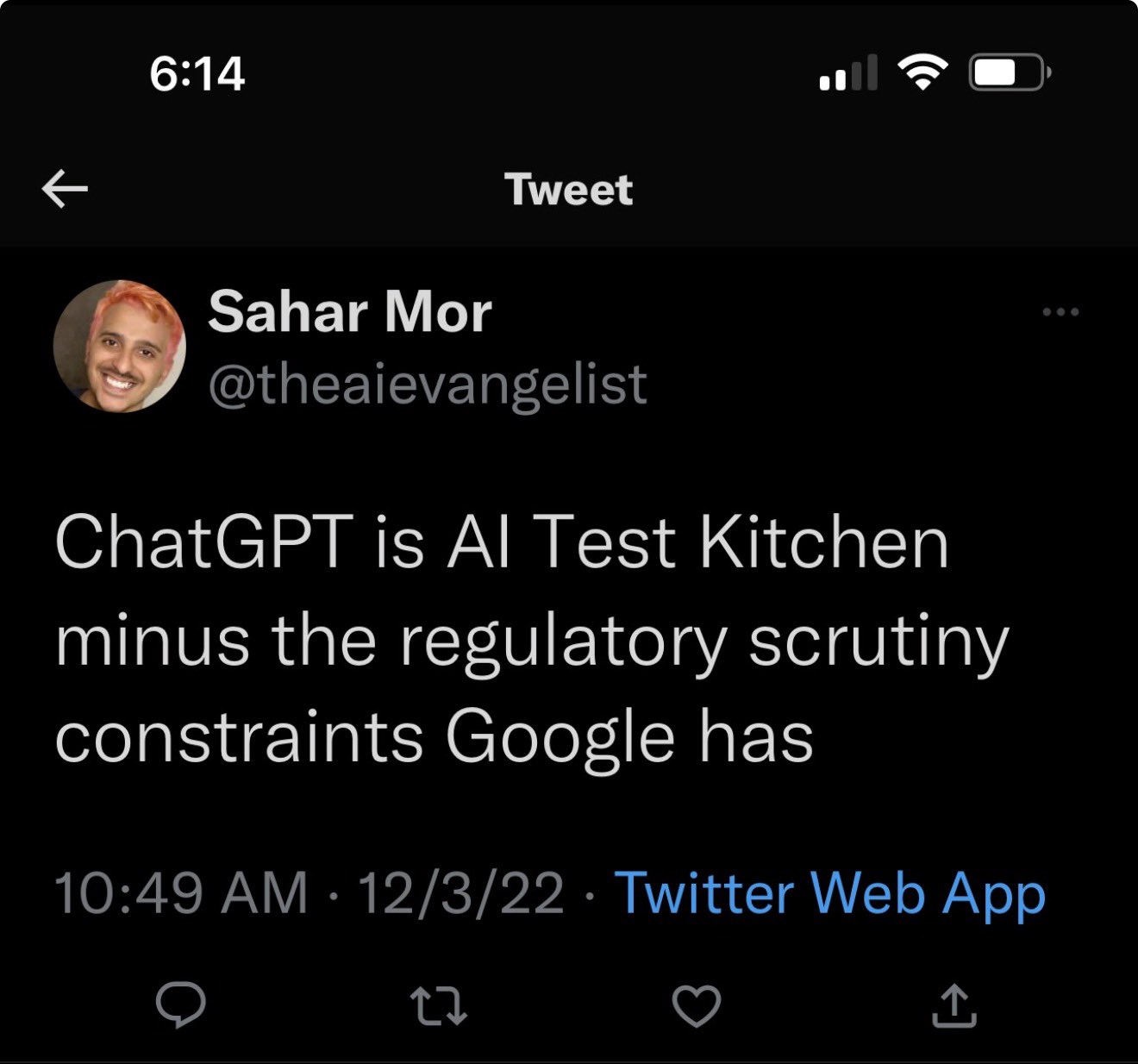 RT Raiza Martin
Happy 3rd birthday, ChatGPT.

I was at Google then, leading two products: AI Test Kitchen and NotebookLM (there was no Bard/Gemini yet). 

We had launched AITK much earlier than Cha...