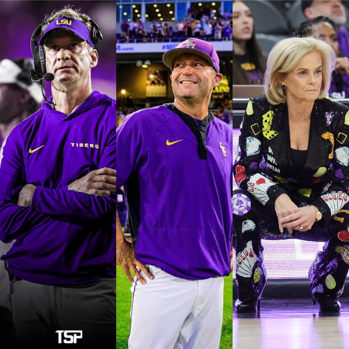 Tiger__Vibes's tweet image. Dear. God.

Lane Kiffin. Jay Johnson. Kim Mulkey. 

All LSU Tigers.