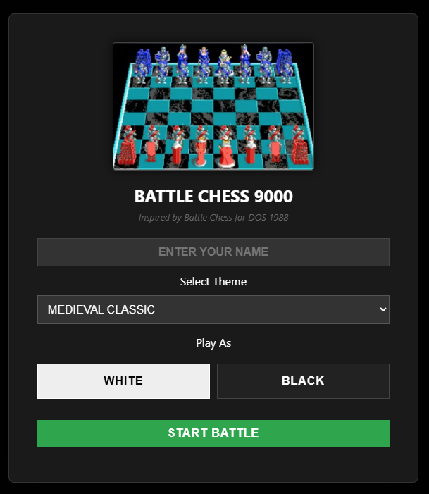 John_Capobianco's tweet image. If you want to try Battle Chess 9000 it&apos;s live! 

Vibe-coded with @GeminiApp using @NanoBanana and @veo3gemini from scratch (maybe 10 hours of work) 

da4b1d9618e3.ngrok-free.app

If you are into reaction stuff or have feedback 

Repo
github.com/automateyourne…

Make your own theme!