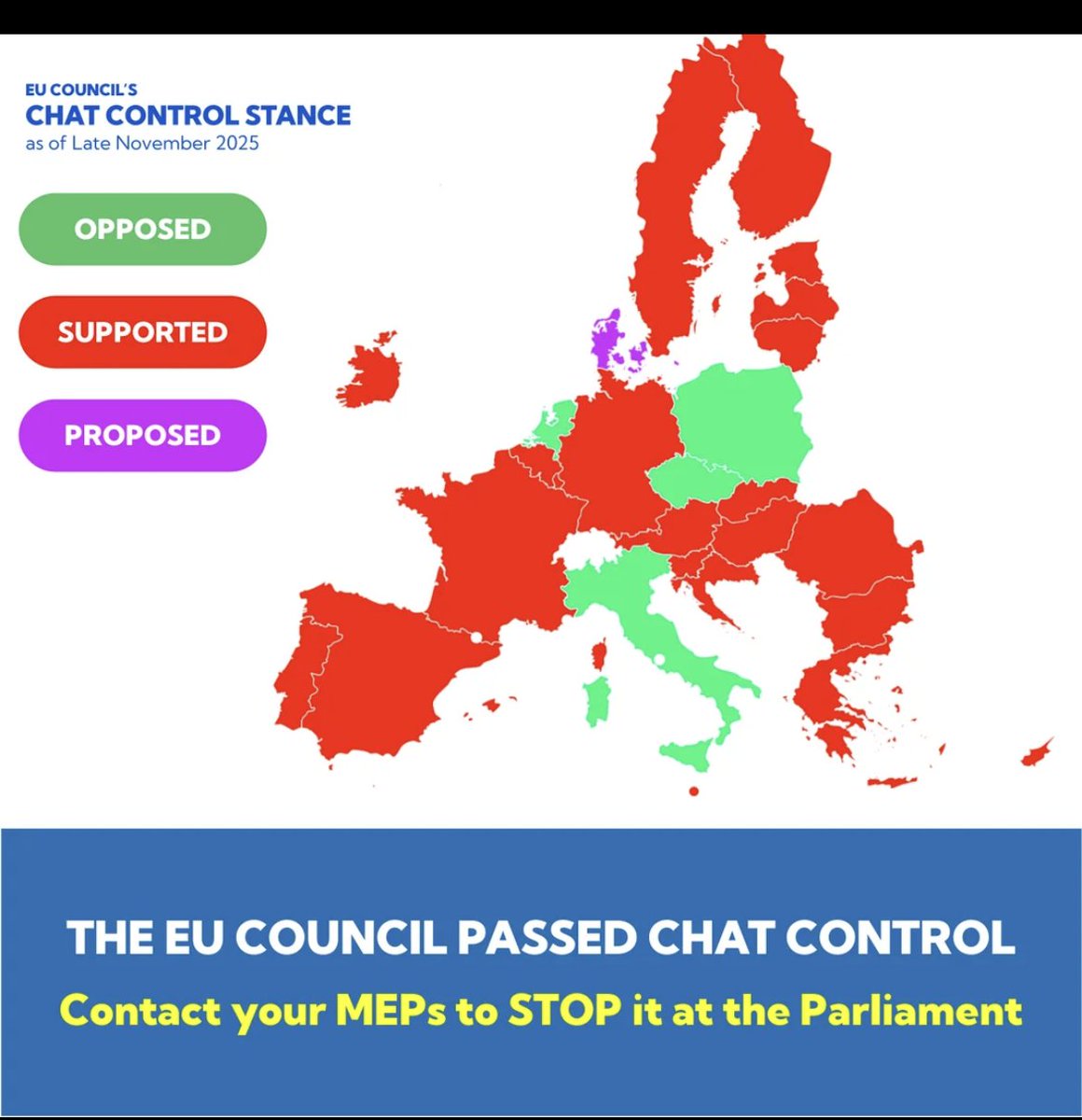 Pirat_Nation's tweet image. The EU Council passed chat control.