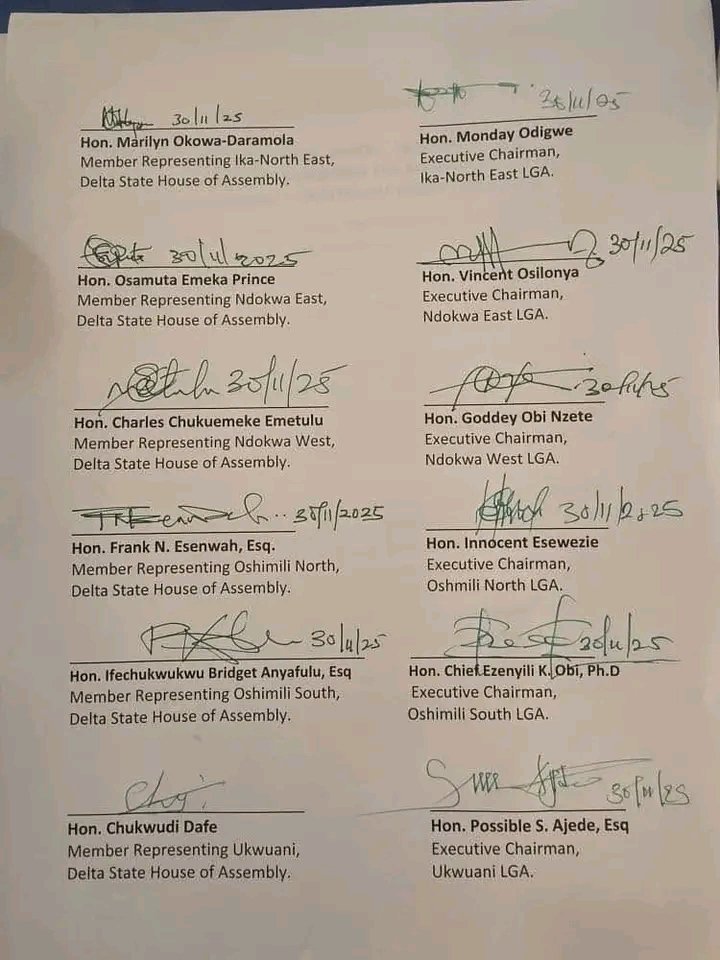 Nine Delta North legislators and local government chairmen reject the proposed inclusion of Anioma State in the South-East.