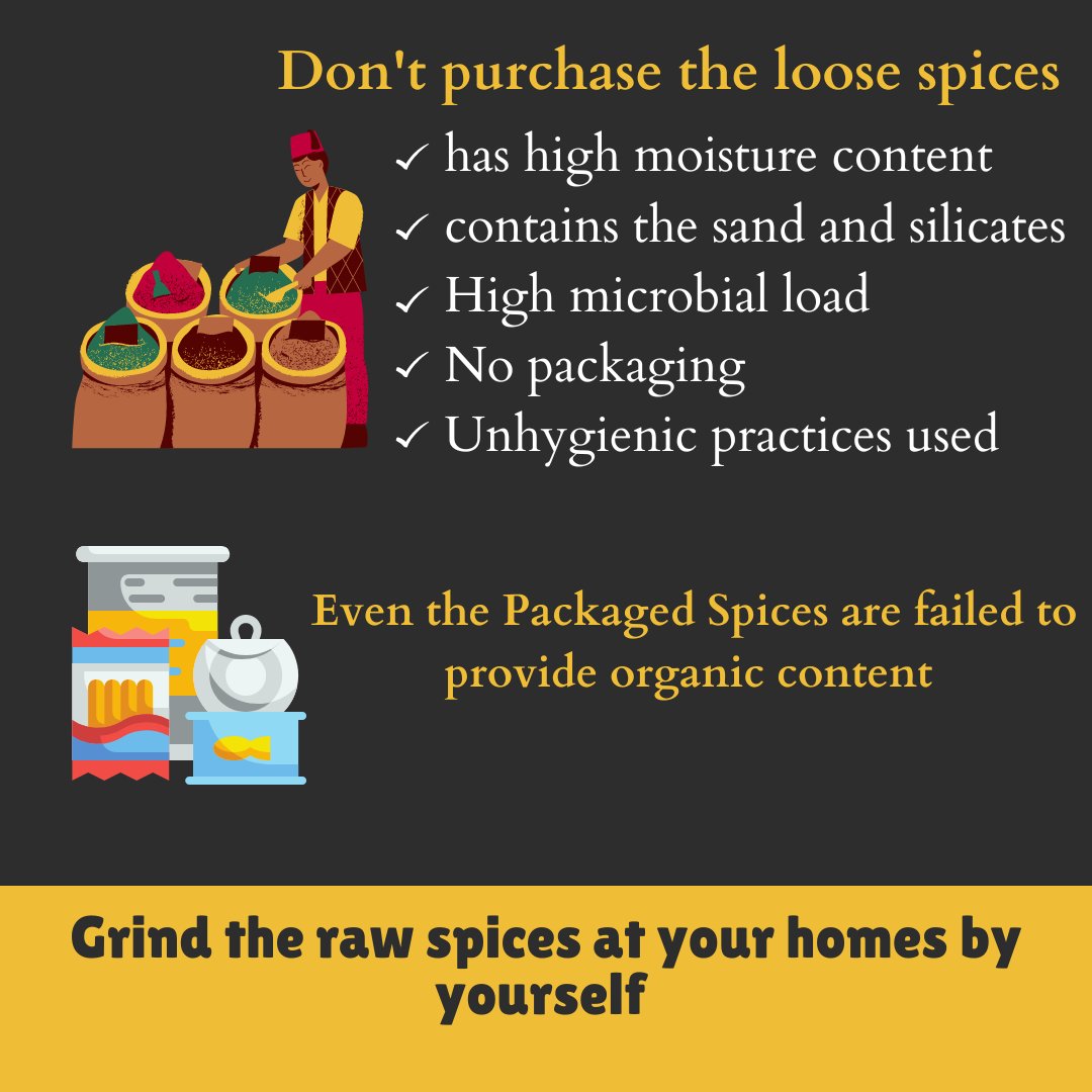 consumersindia's tweet image. How Safe are our Spices?
Our study reveals that 77% prefer using packaged spices. While Manufacturing and Expiry dates are checked by 43%, ingredients listed on the label are read by only 13%. 
#spices
drjayashreegupta.blogspot.com/2025/01/how-sa…