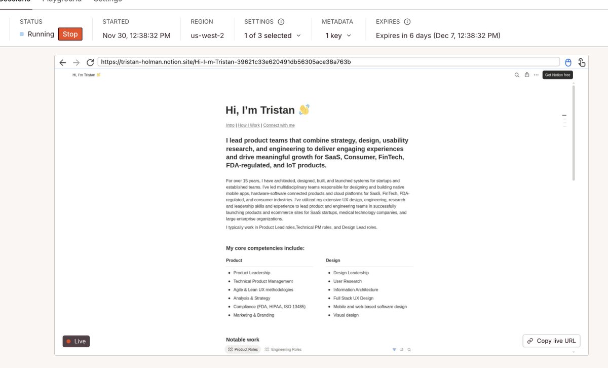 hiiinternet's tweet image. using stagehand for indexing portfolio sites, job postings, etc @browserbase is so good
