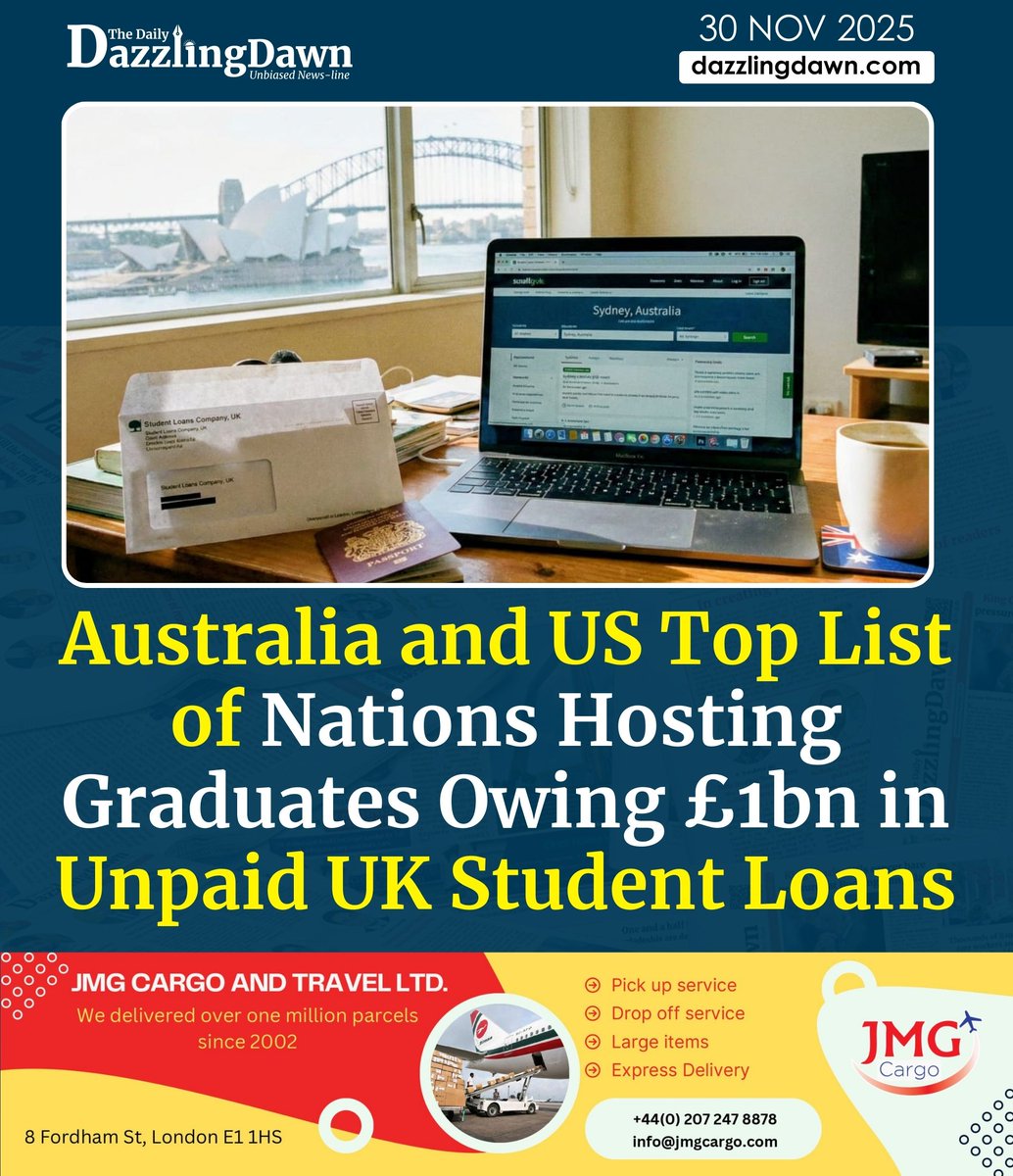 TheDazzlingDawn's tweet image. dazzlingdawn.com/2025/11/30/aus…

Thousands of UK graduates living in Australia and the US are facing a government crackdown over £1bn in unpaid student loans.

#StudentLoans #UKExpats #StudentDebt #Australia #UKNews