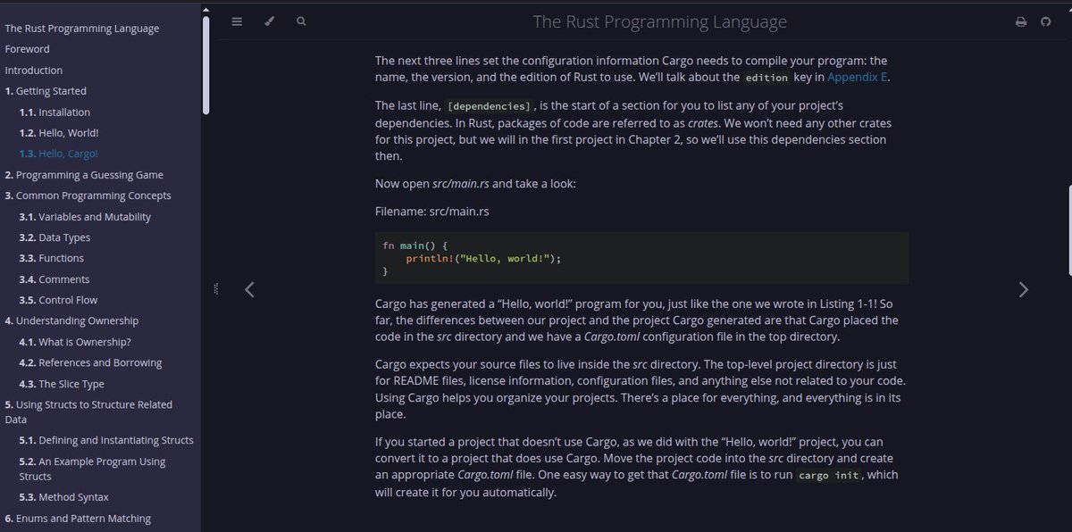 AstraKernel's tweet image. 🧩mdBook: one of the awesome utility created by Rust lang team

&amp;gt; create online books from Markdown files

I was under impression that only Rust devs mostly use the mdbook. But today noticed few books outside Rust ecosystem

rust-lang.github.io/mdBook/