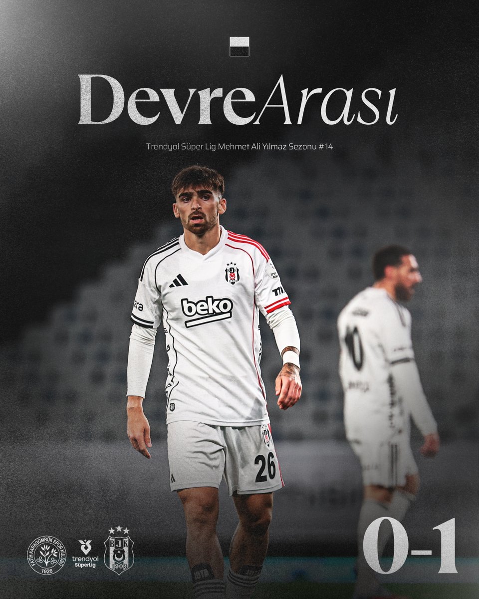 Besiktas's tweet image. ⏸ İlk yarı sonunda 1-0 öndeyiz!

⬛⬜