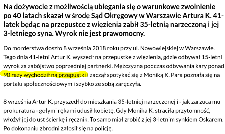 flanelawave's tweet photo. Pozostaje się tylko cieszyć, że jakaś adwokatka z misją i wielkim chrześcijańskim sercem załatwiła mu 90 przepustek, bez których biedak musiałby bite 15 lat siedzieć, zanim by znowu kogoś zamordował https://t.co/4CTeKzlgCr