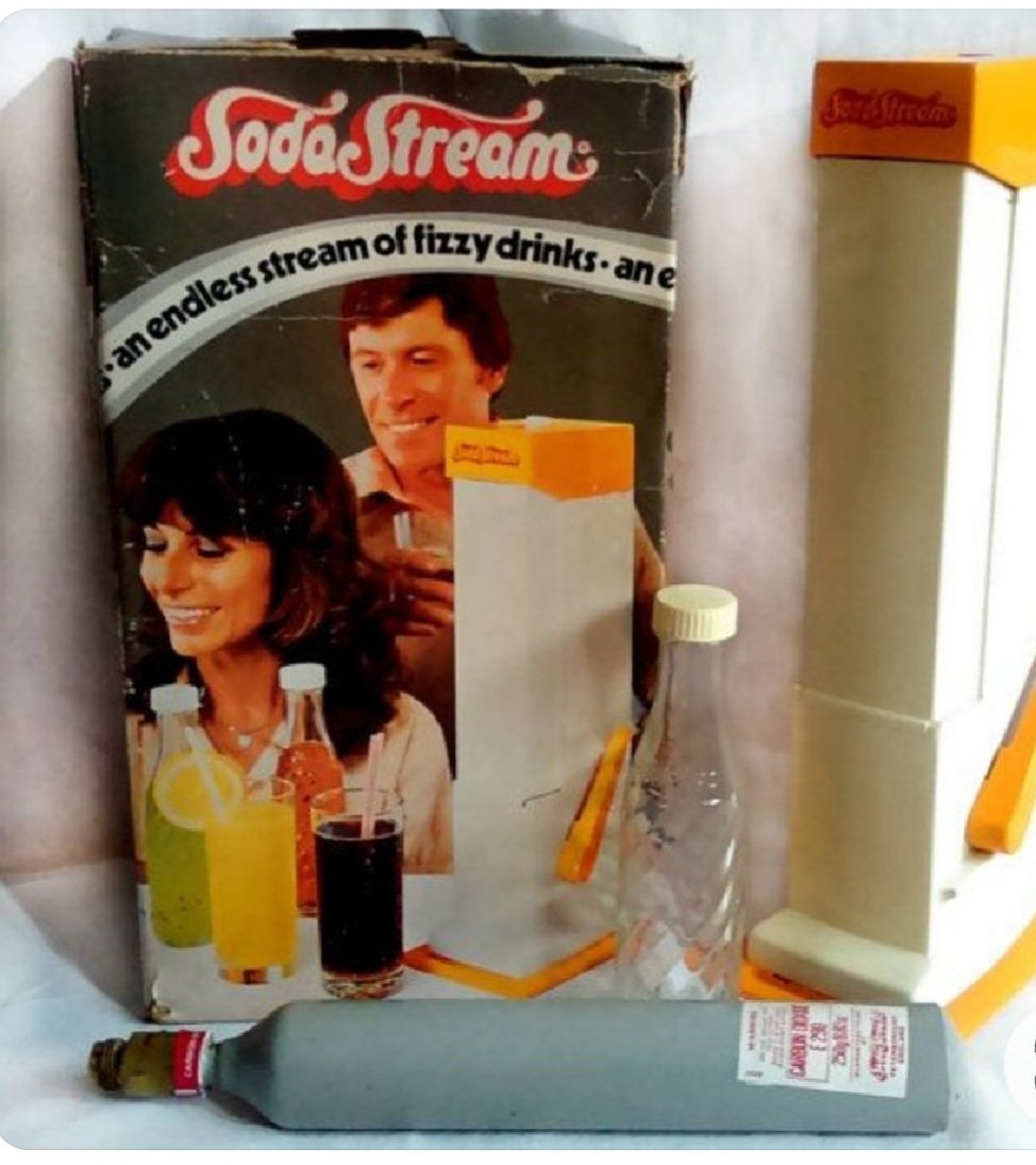 Classic Christmas present ideas #3:

Soda Stream 

You really fancy a glass of pop but you don't want to traipse around Fine Fare and the Corona man isn't due til a week on Thursday. No problem, it's the 1970s, you can make your own now!

"An endless stream of fizzy drinks"