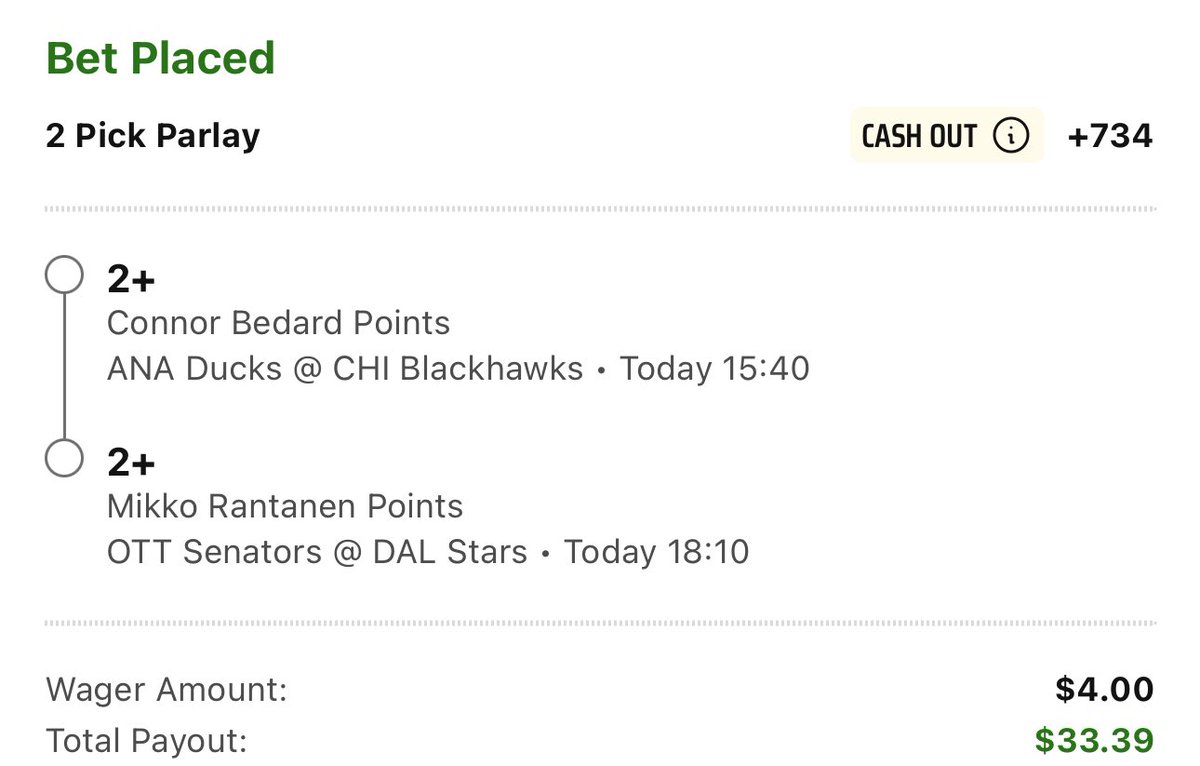 PicksbyZ_'s tweet photo. NHL points ladder 🪜 🏒

Connor Bedard 
Mikko Rantenan 

1’s — 1u (+104) 📈
2’s — .4u (+734)📈
3’s — .2u (+7550)📈

Stars shine on Sundays 🤩🤩 https://t.co/6IkYqKjBuR