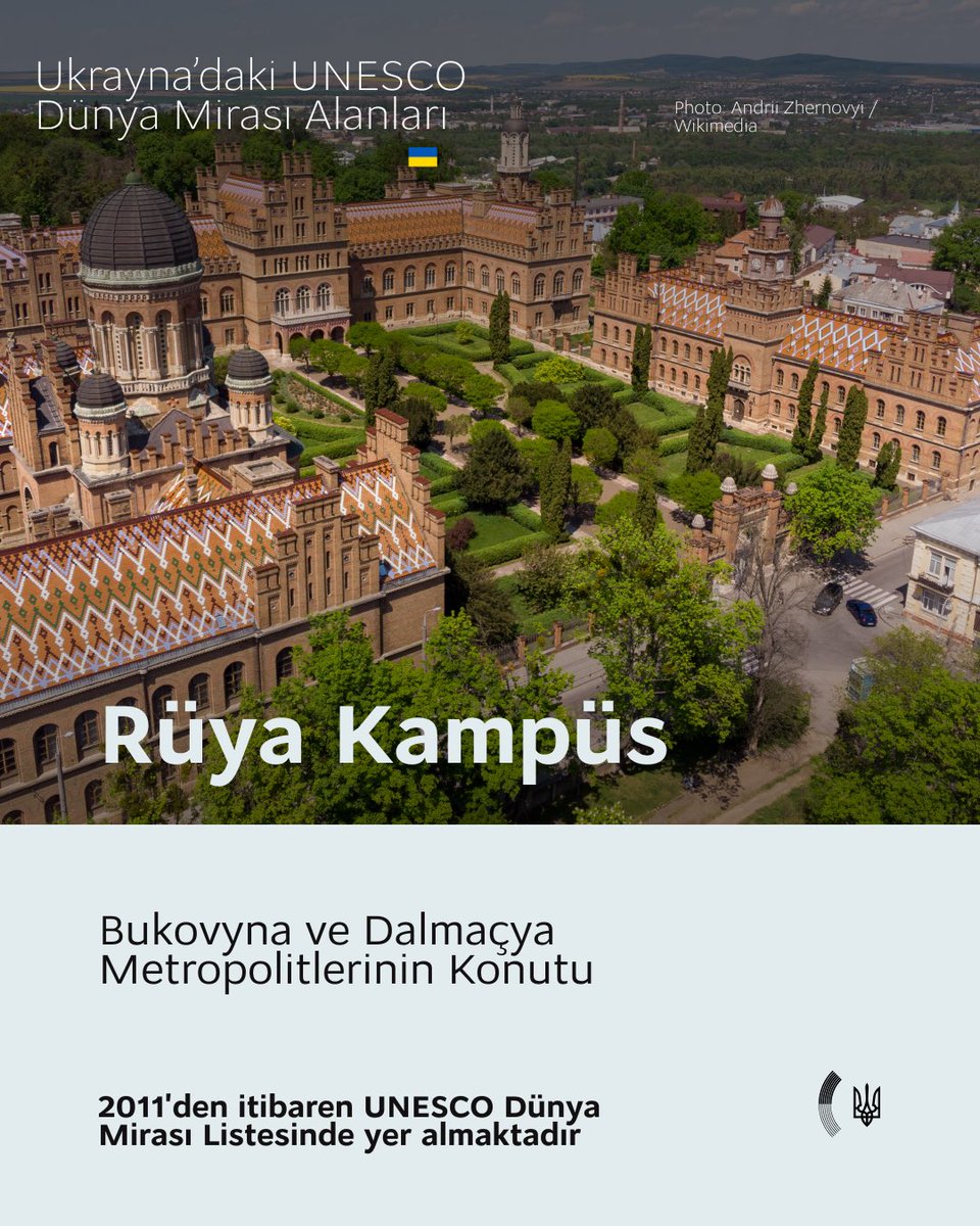 Ukrayna, sadece cesaretin değil — bin yıllık kültürün de ülkesi.
UNESCO Dünya Mirası’ndaki hazinelerimiz bunun en güçlü kanıtı 💙💛
#UkraineWorldHeritage

📍Bakir Kayın Ormanları

📍Ahşap kiliseler

📍Tavrida’daki Antik Hersones

📍Bukovina ve Dalmaçya Metropolitlerinin Konutu