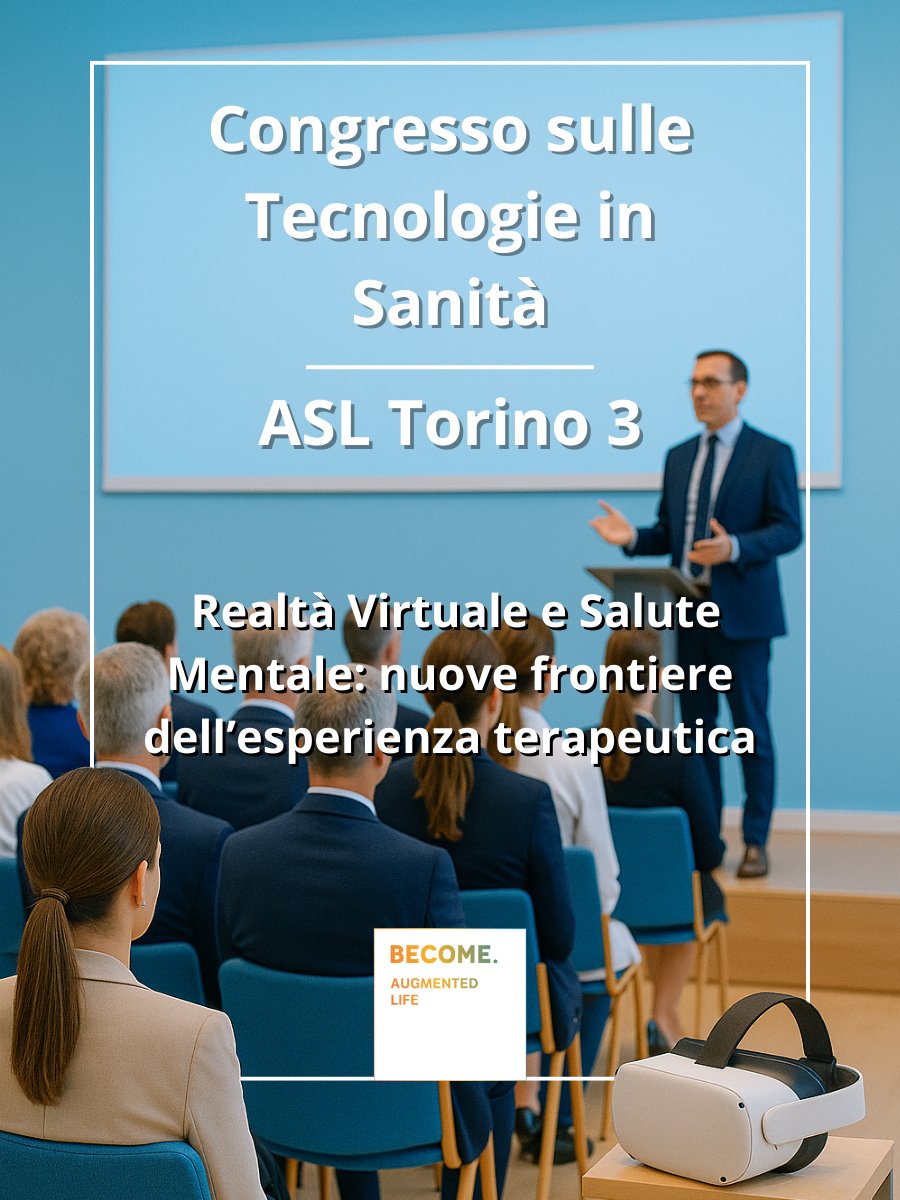 BecomeHub's tweet image. 🎯 Tecnologie immersive e salute mentale: nuova clinica in evoluzione. 

All’incontro del 27/11 all’ASL 3 Torino, Luca Bernardelli ha mostrato come la VR diventi strumento terapeutico per regolazione emotiva e percorsi evidence-based.

#RealtàVirtualeClinica #PsicologiaDigitale