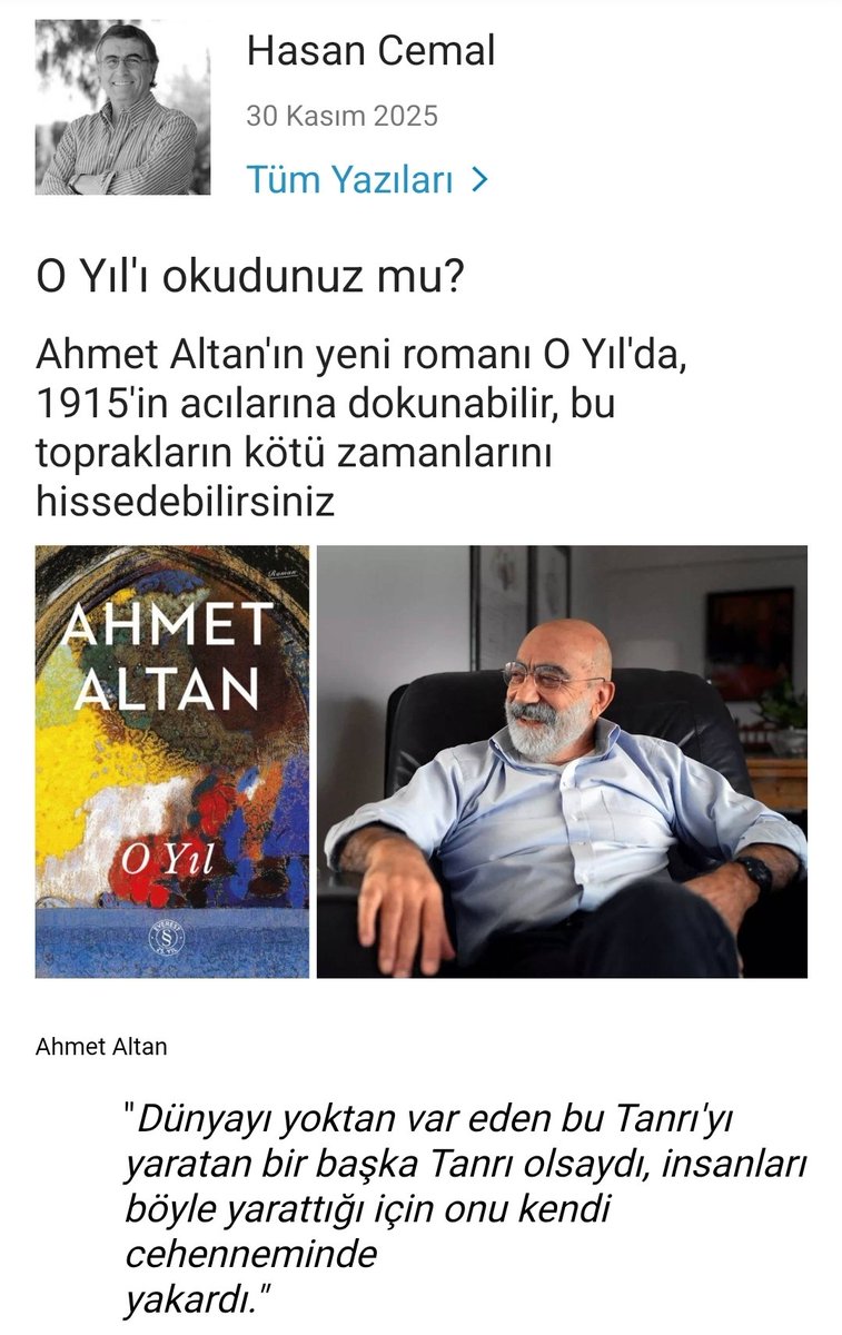 karakurt3545's tweet image. #OYıl #AhmetALTAN
#HasanCemal
