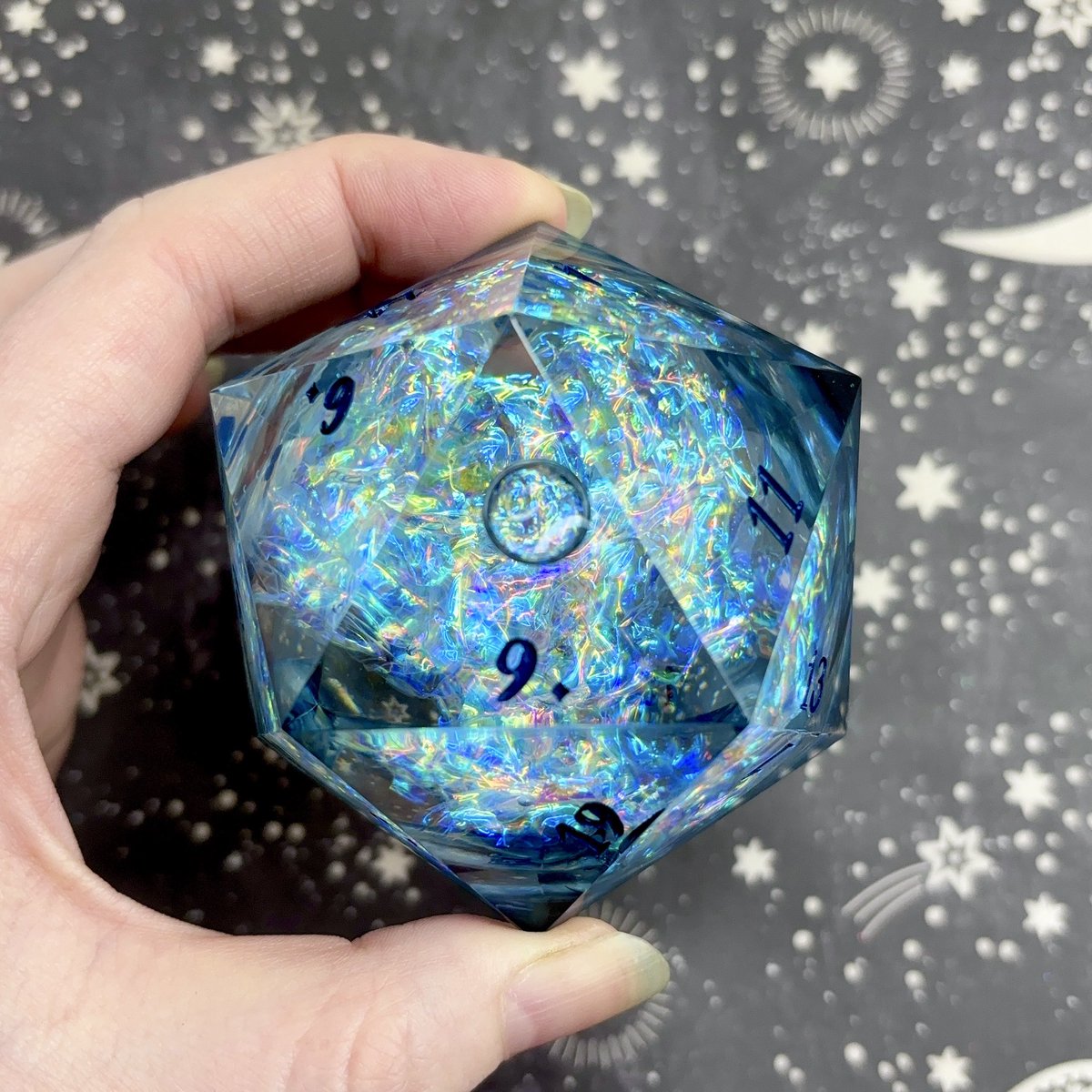 “Libations” - A stunning 60mm liquid core d20