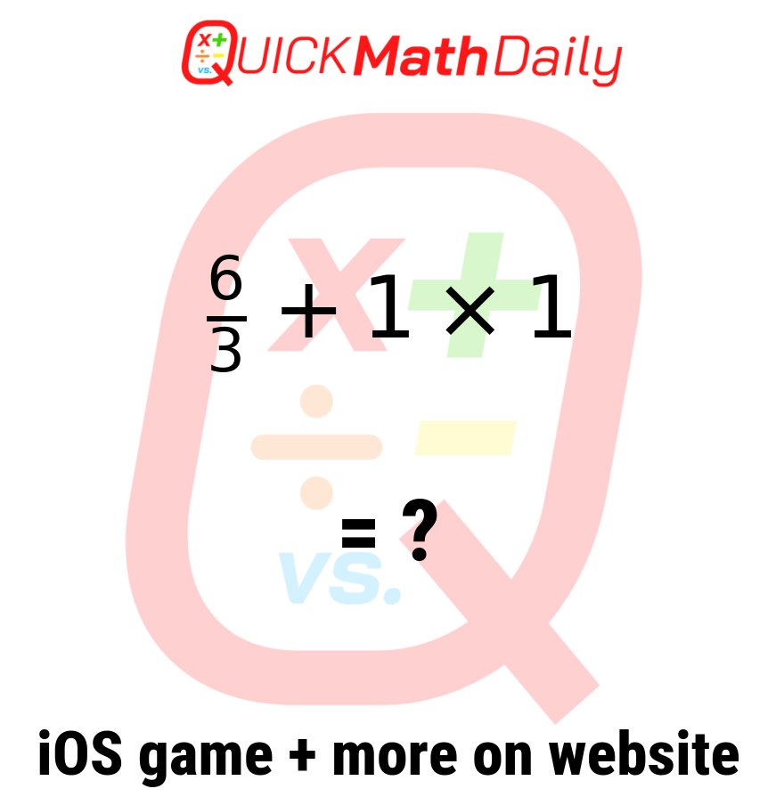 QuickMathDaily's tweet image. 🚨Quick! 💨 Can You Solve⁉️⏱️

No Calculator ❎ 🧠 Comment Below‼️👇

See more on QuickMathDaily.com 👀 ✅