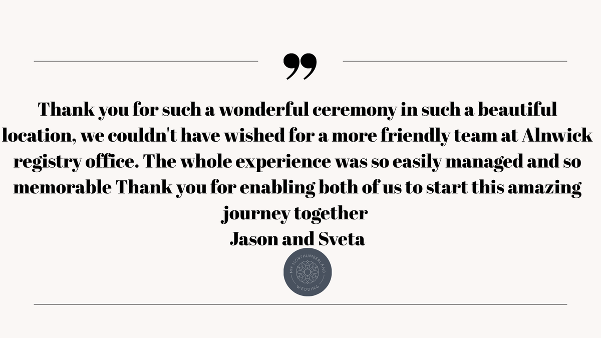 All the happiness in the world, thanks so much for choosing #Northumberland 🤍 Northumberland is a destination like no other. Over 70 stunning licensed venues  &amp; 3 beautiful historic Civic Venues, you'll be spoilt for choice 🤍#yourdayyourway #destinationwedding #spoiltforchoice
