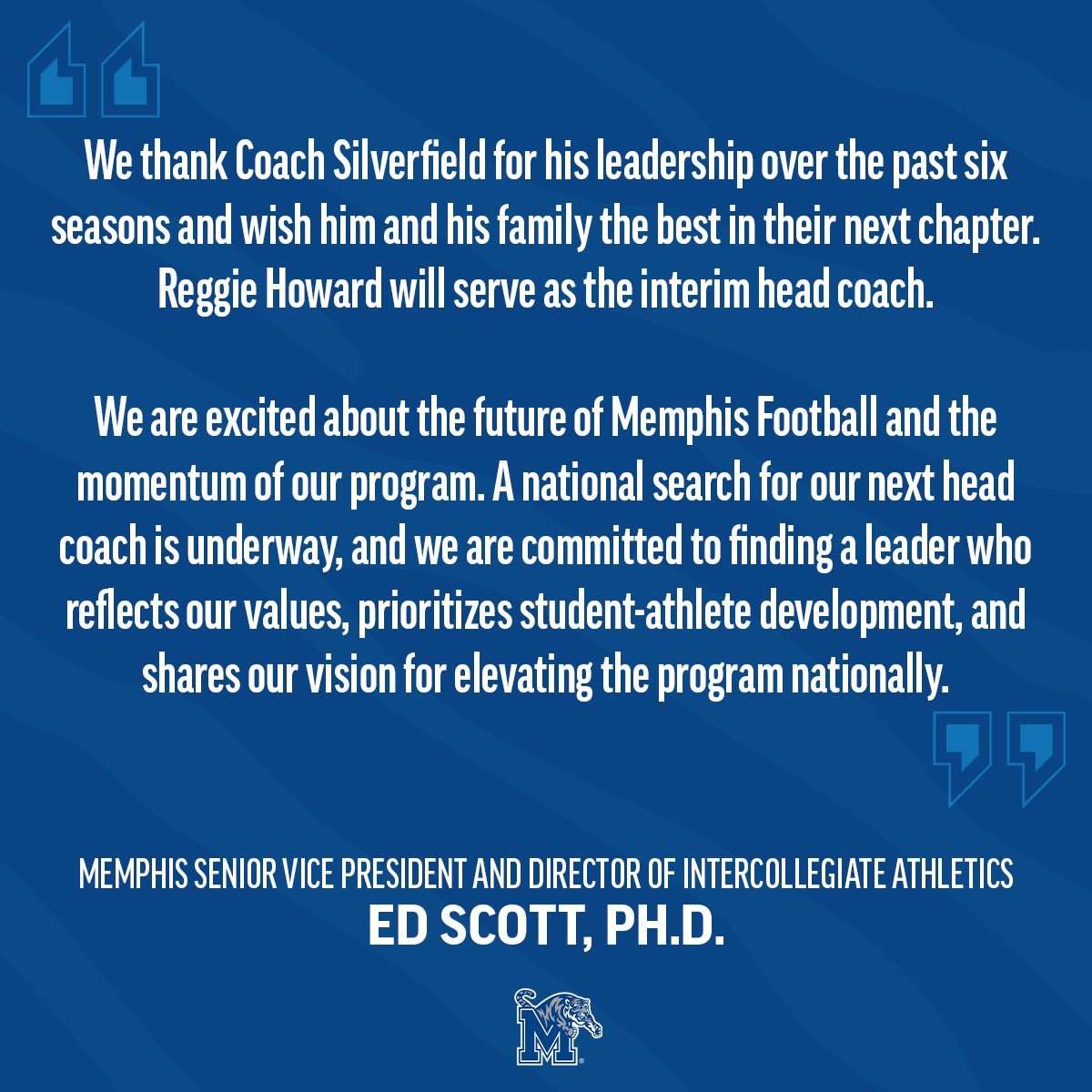 TigersAthletics's tweet image. A statement from Dr. Ed Scott.
