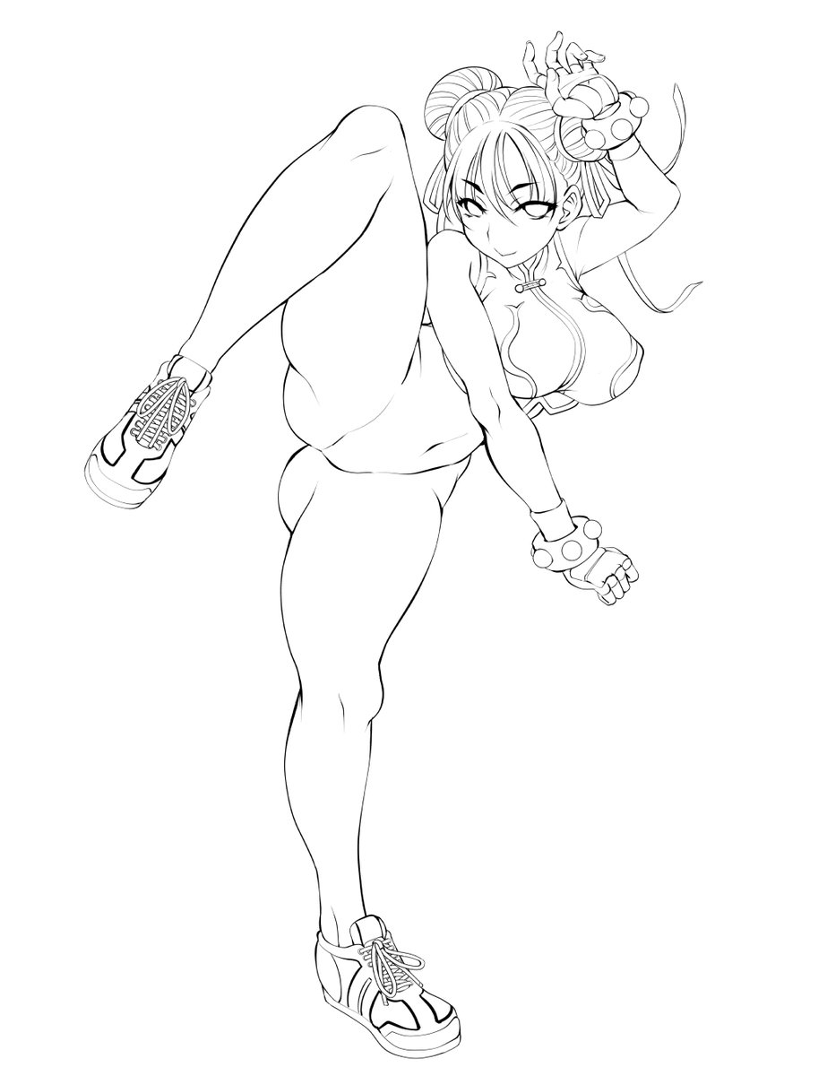 春麗 線画でけた 